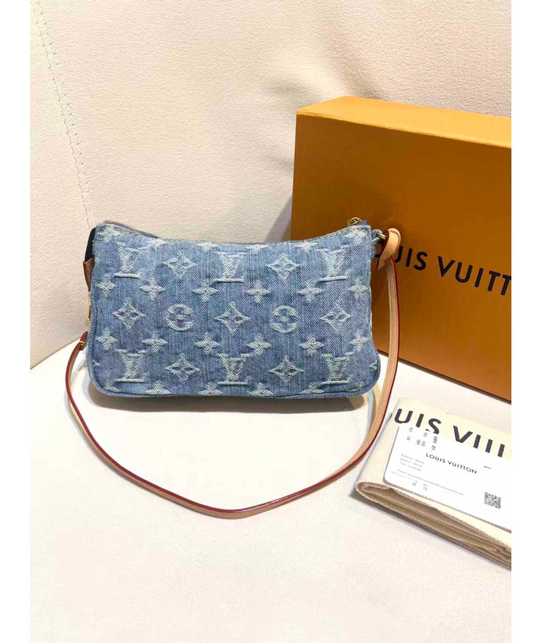 LOUIS VUITTON Синяя деним сумка через плечо, фото 3
