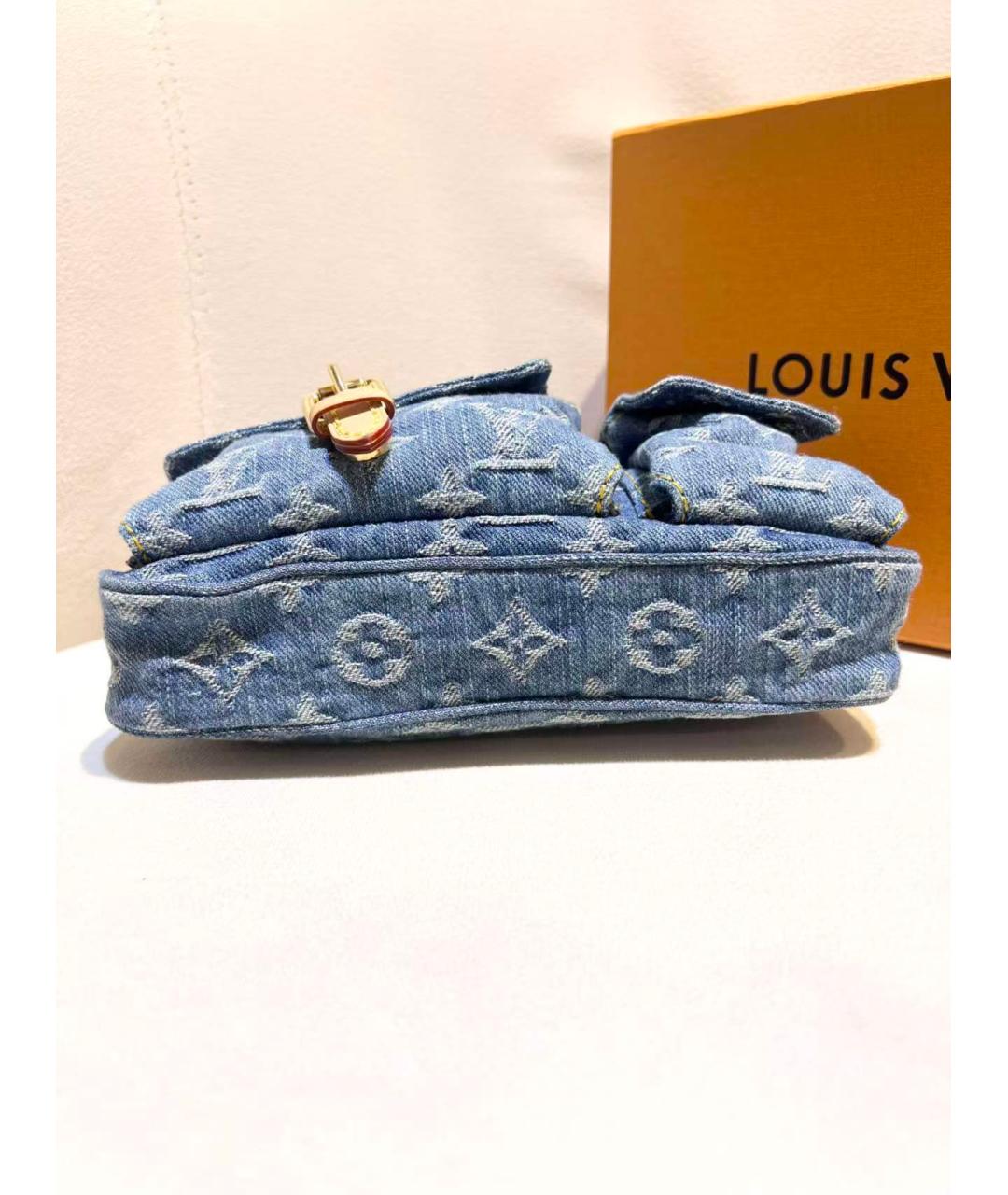 LOUIS VUITTON Синяя деним сумка через плечо, фото 4