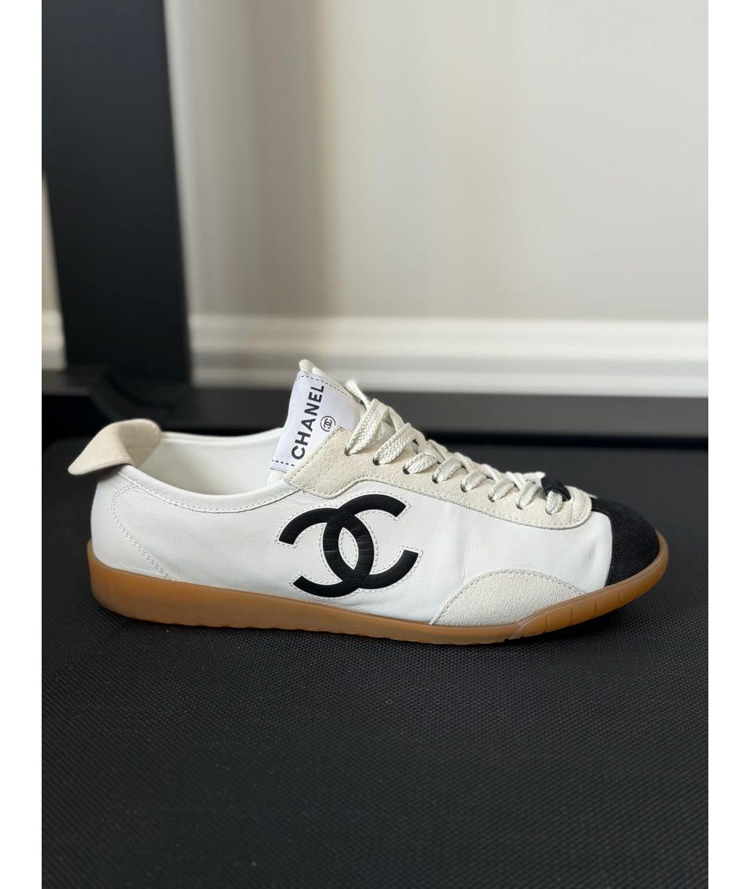 CHANEL Белые кожаные кеды, фото 8