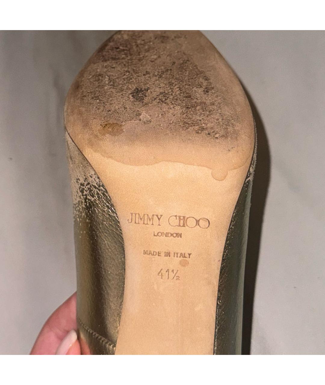JIMMY CHOO Бежевые замшевые туфли, фото 7