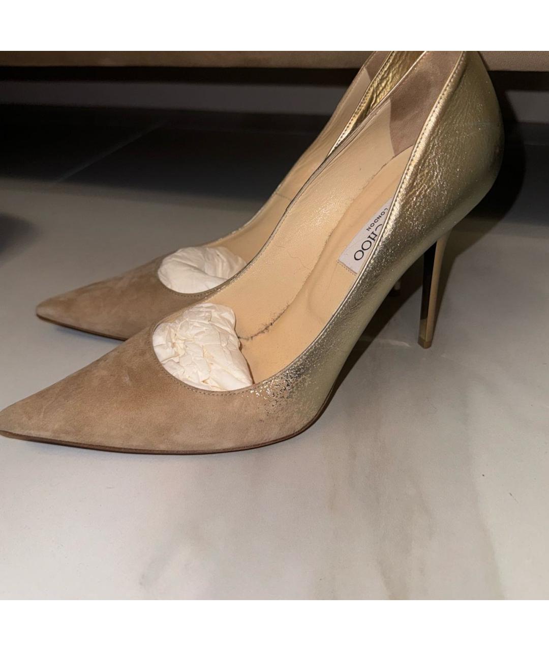 JIMMY CHOO Бежевые замшевые туфли, фото 5