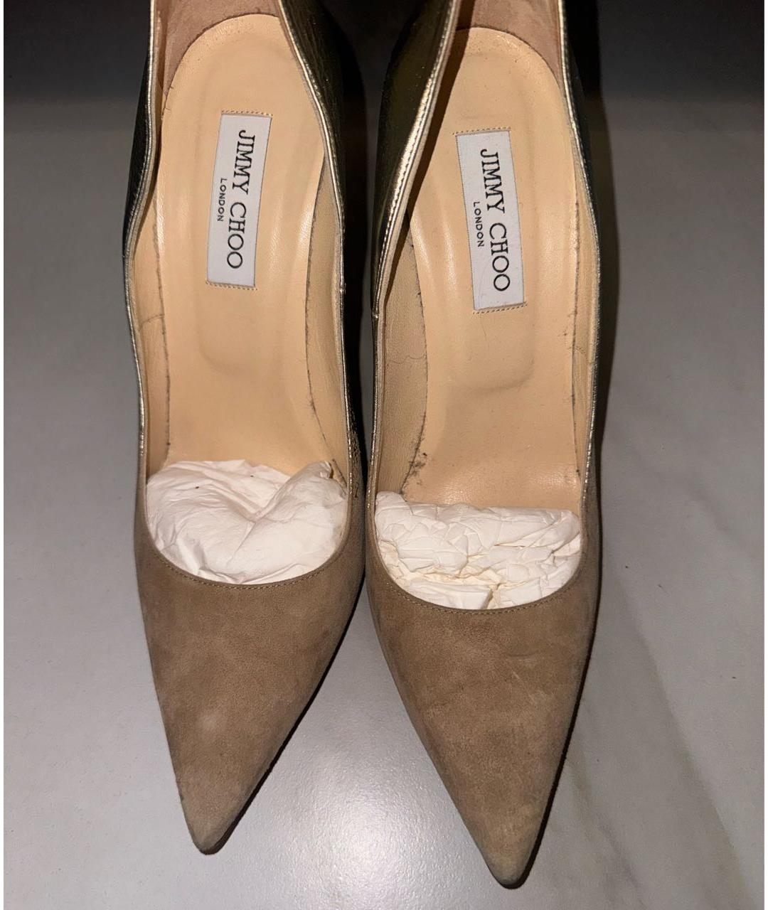JIMMY CHOO Бежевые замшевые туфли, фото 2