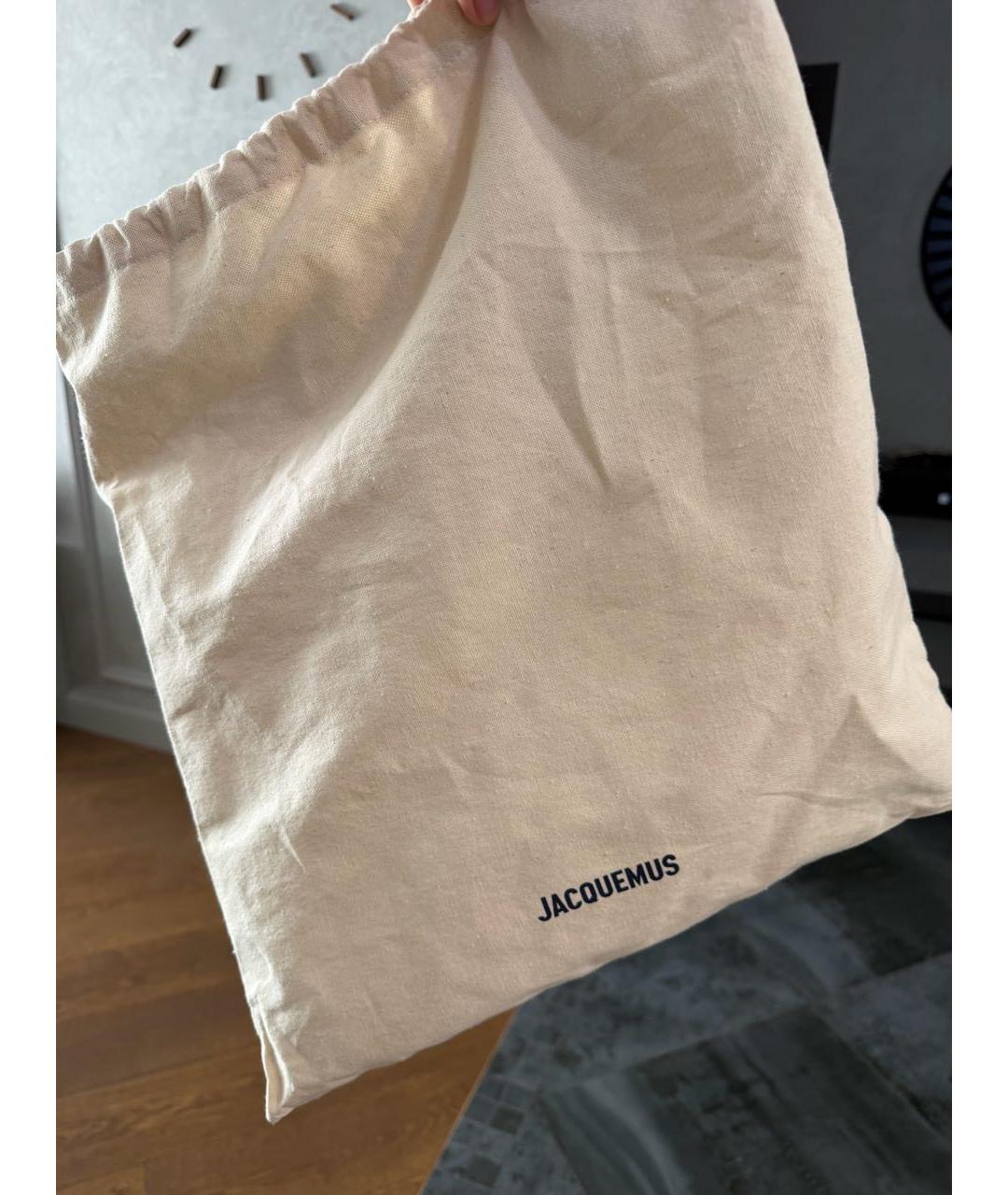 JACQUEMUS Черная кожаная сумка через плечо, фото 4