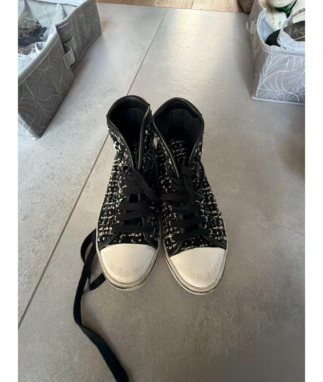 SAINT LAURENT Черные текстильные кеды, фото 2