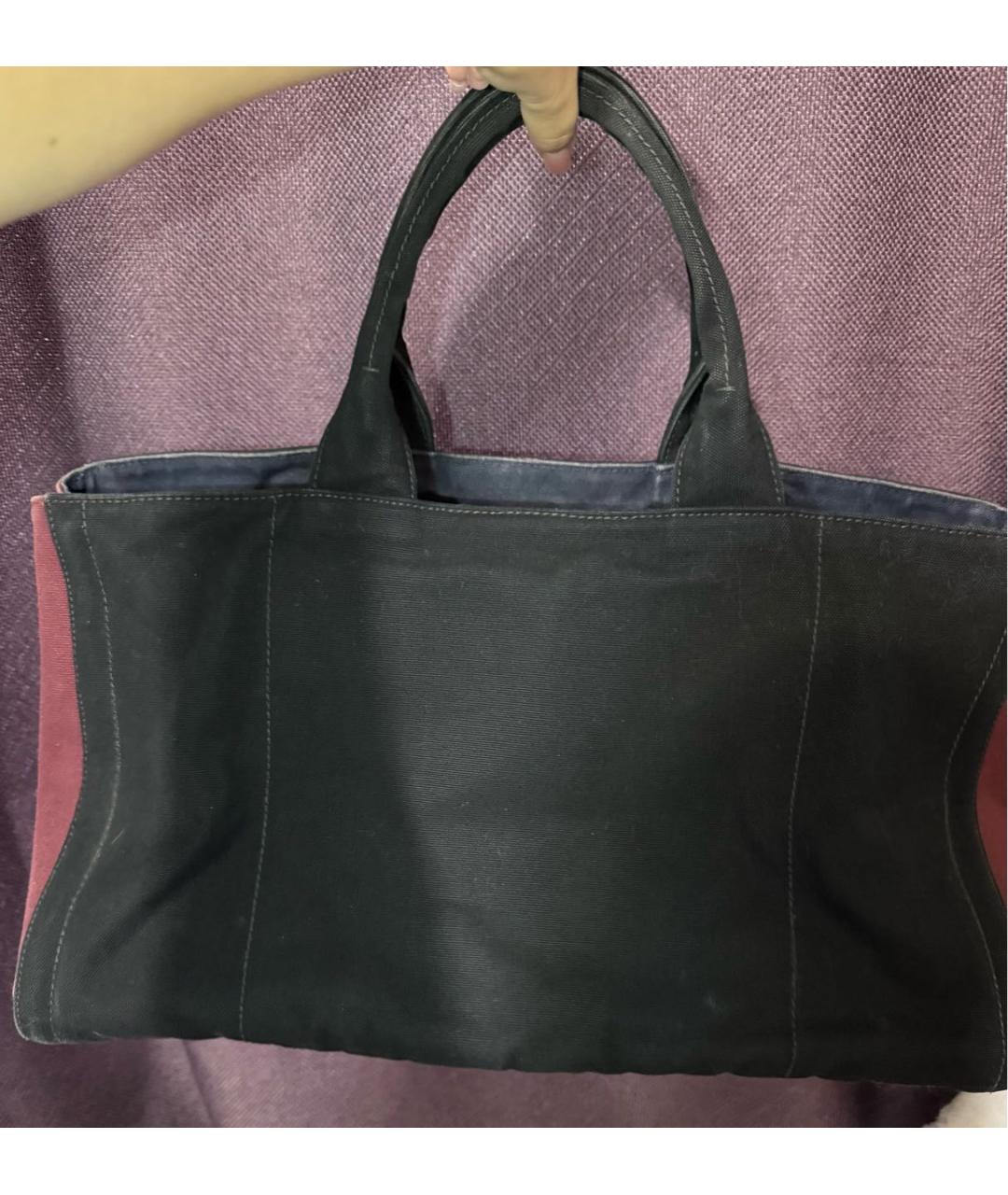 PRADA Черная деним сумка тоут, фото 3