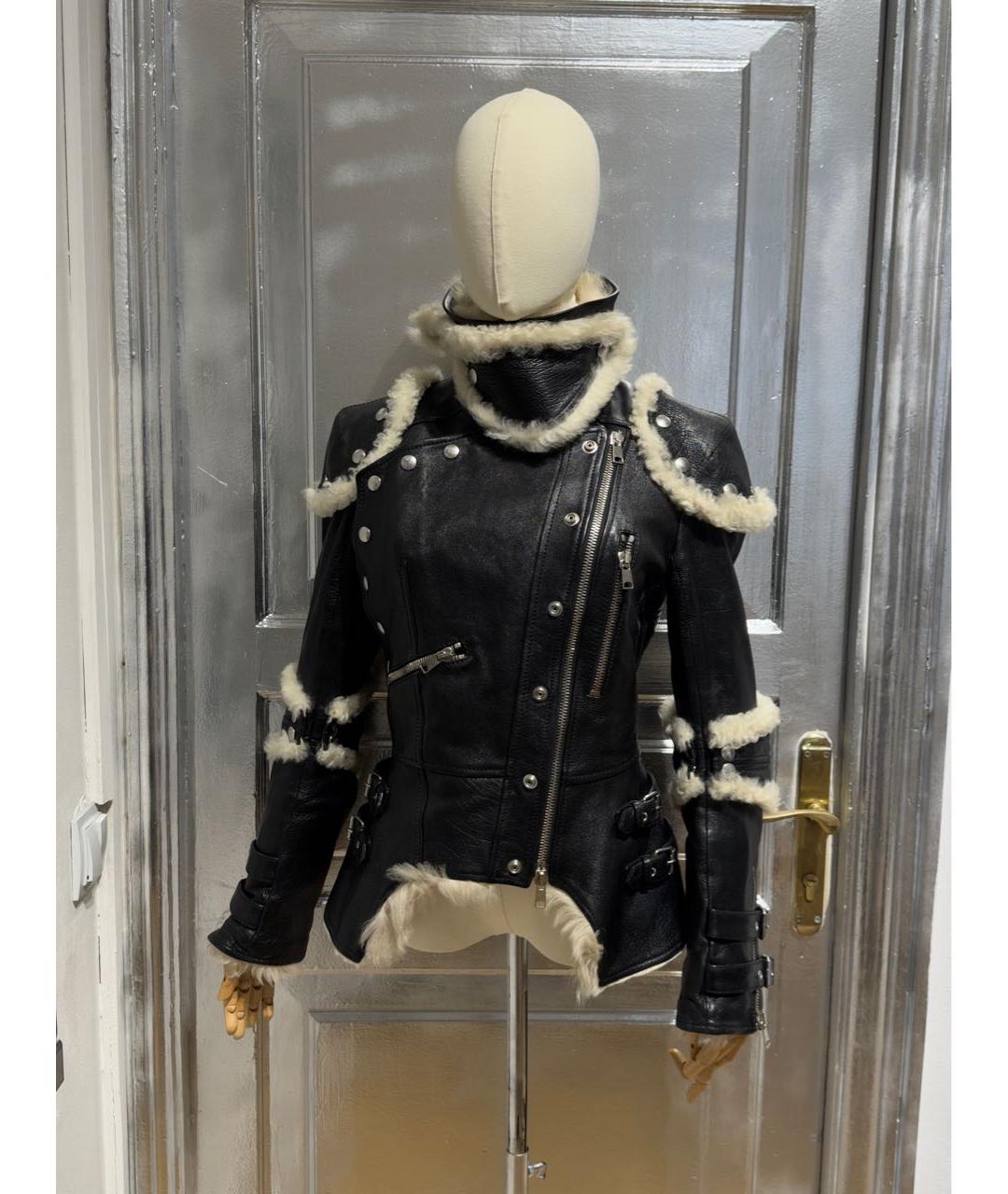 ALEXANDER MCQUEEN Черная меховая дубленка, фото 7