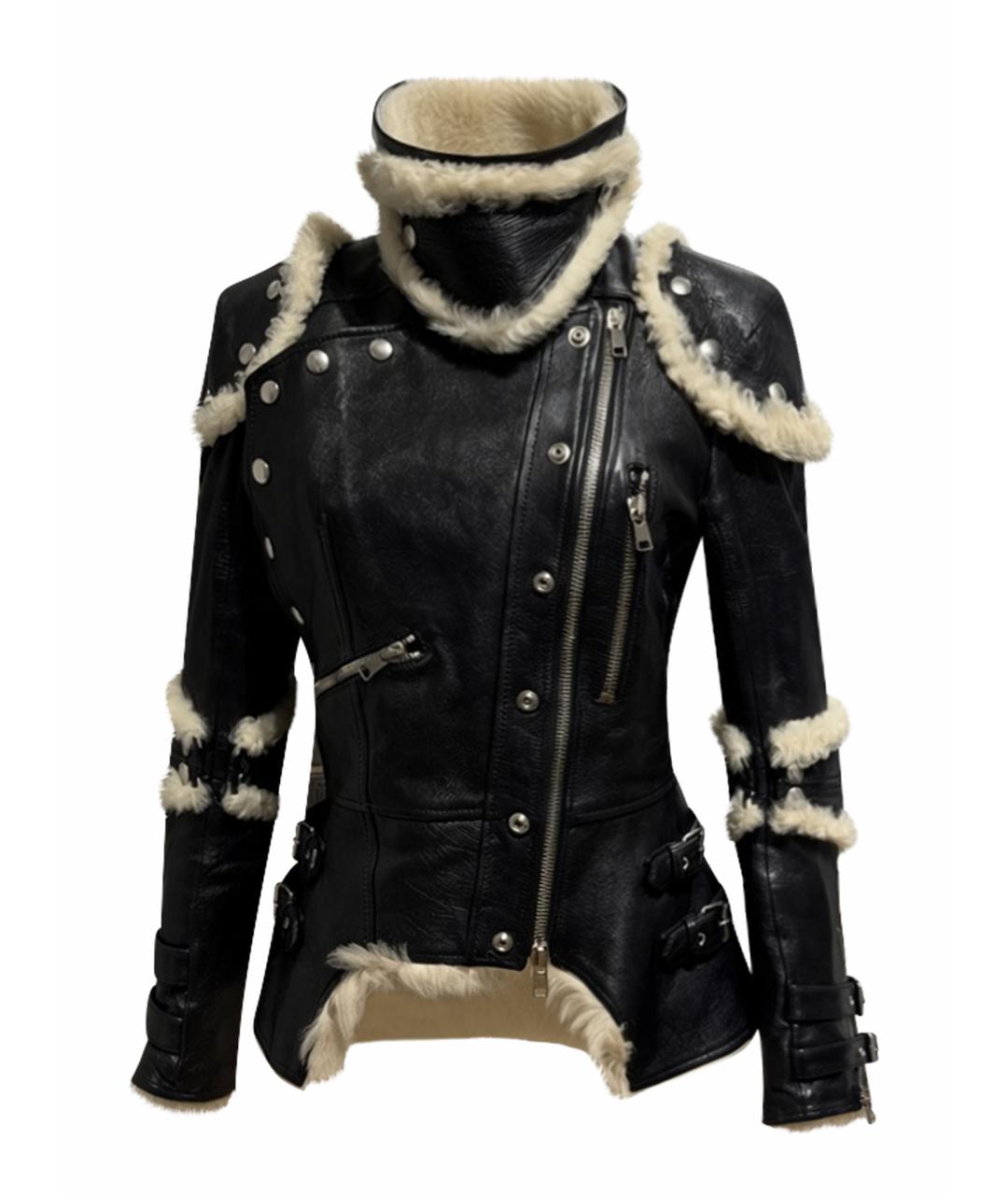 ALEXANDER MCQUEEN Черная меховая дубленка, фото 1