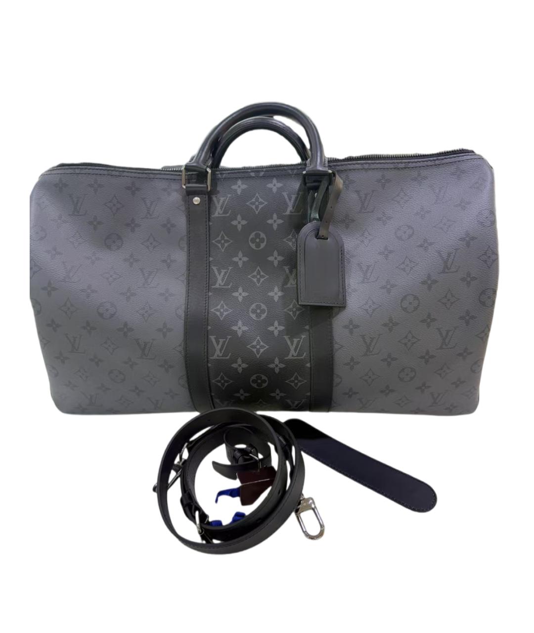 LOUIS VUITTON Серая дорожная/спортивная сумка из канвы, фото 1