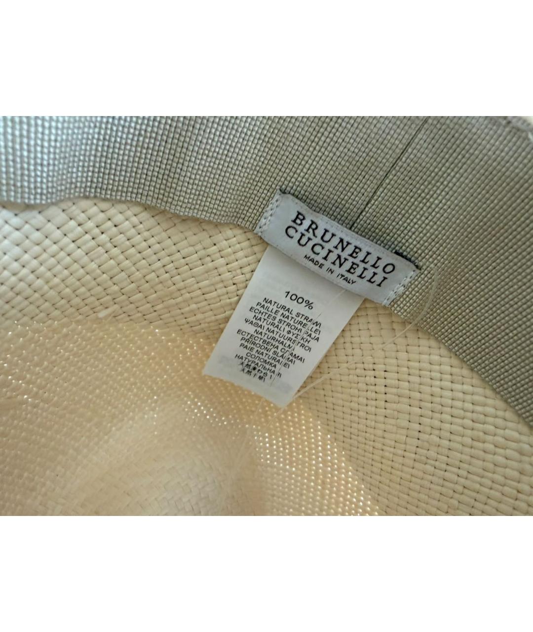 BRUNELLO CUCINELLI Бежевая соломенная шляпа, фото 7