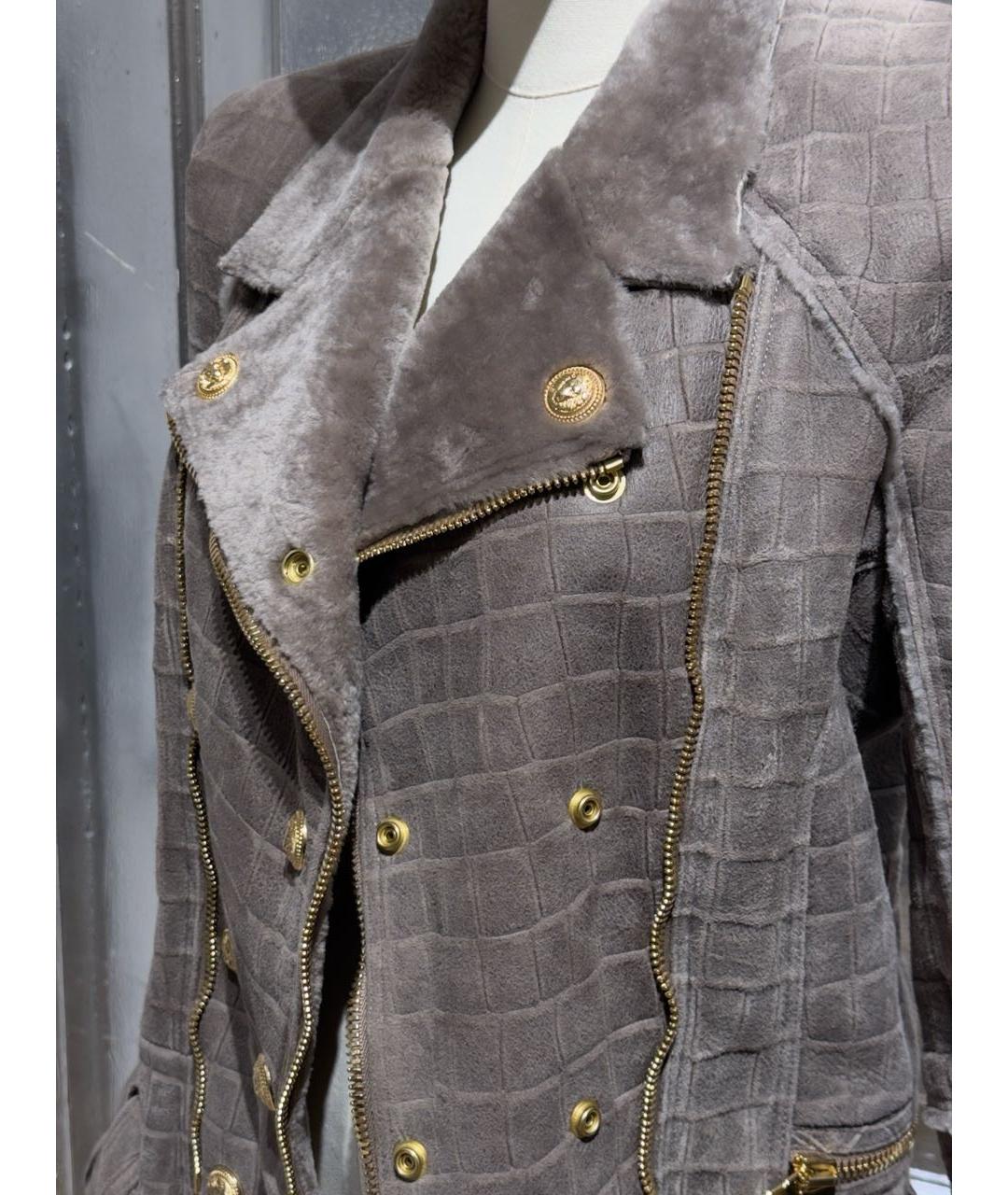 BALMAIN Бежевая меховая дубленка, фото 4
