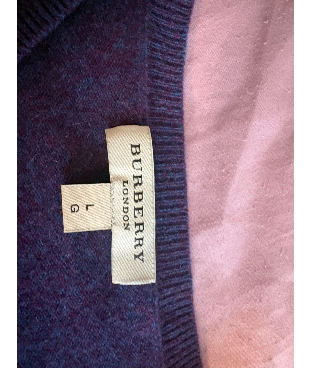 BURBERRY Фиолетовый кашемировый джемпер / свитер, фото 2