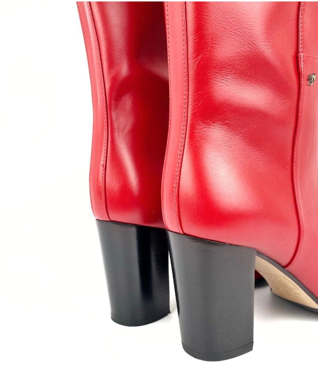 DSQUARED2 Красные кожаные сапоги, фото 5