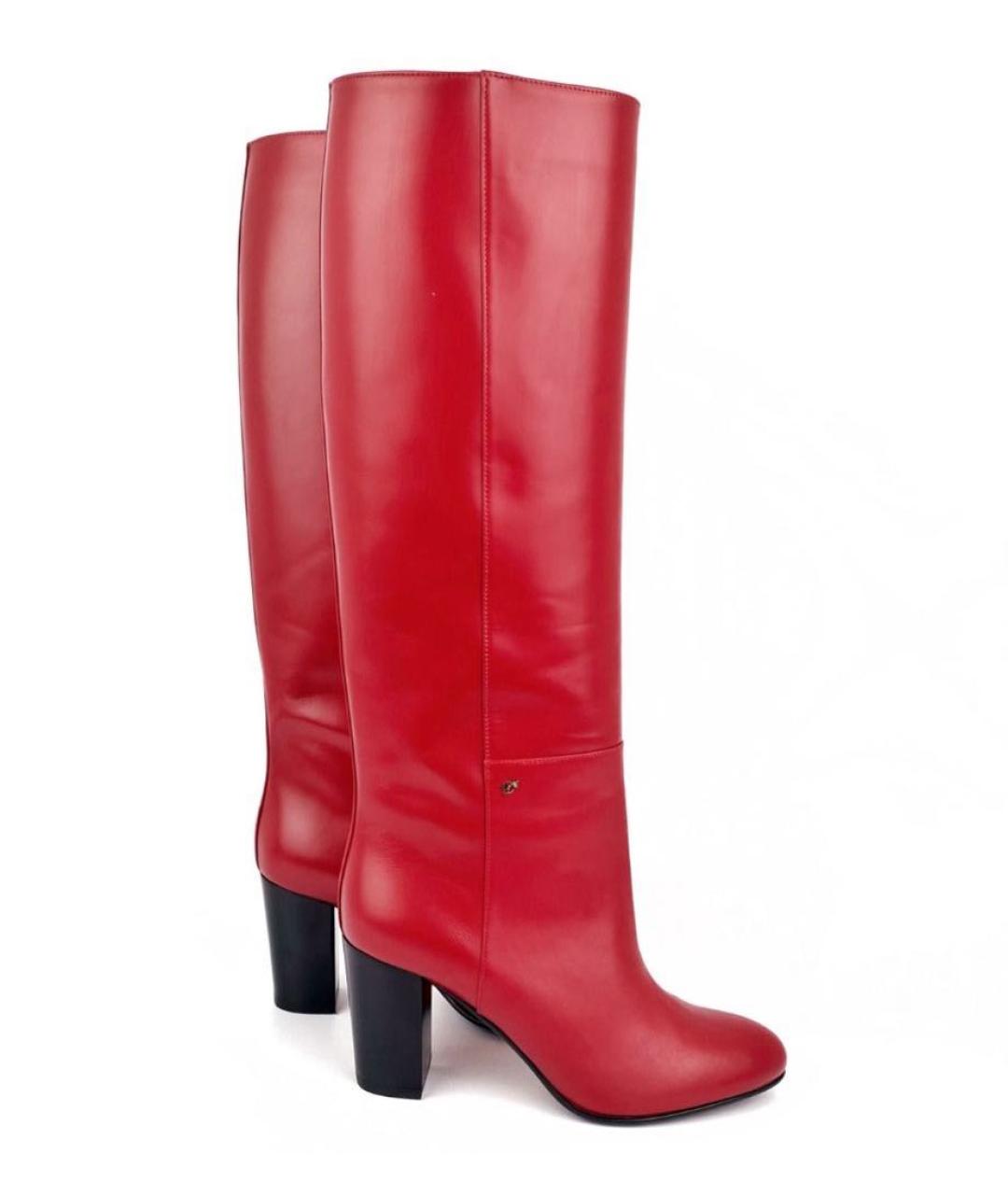 DSQUARED2 Красные кожаные сапоги, фото 4