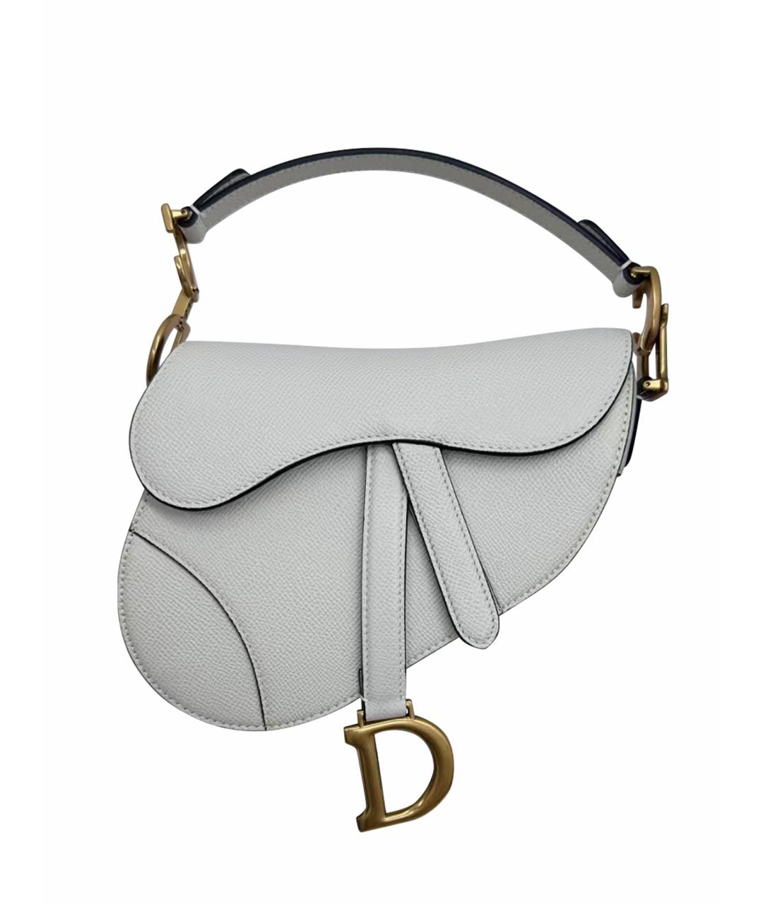 CHRISTIAN DIOR Белая кожаная сумка с короткими ручками, фото 1