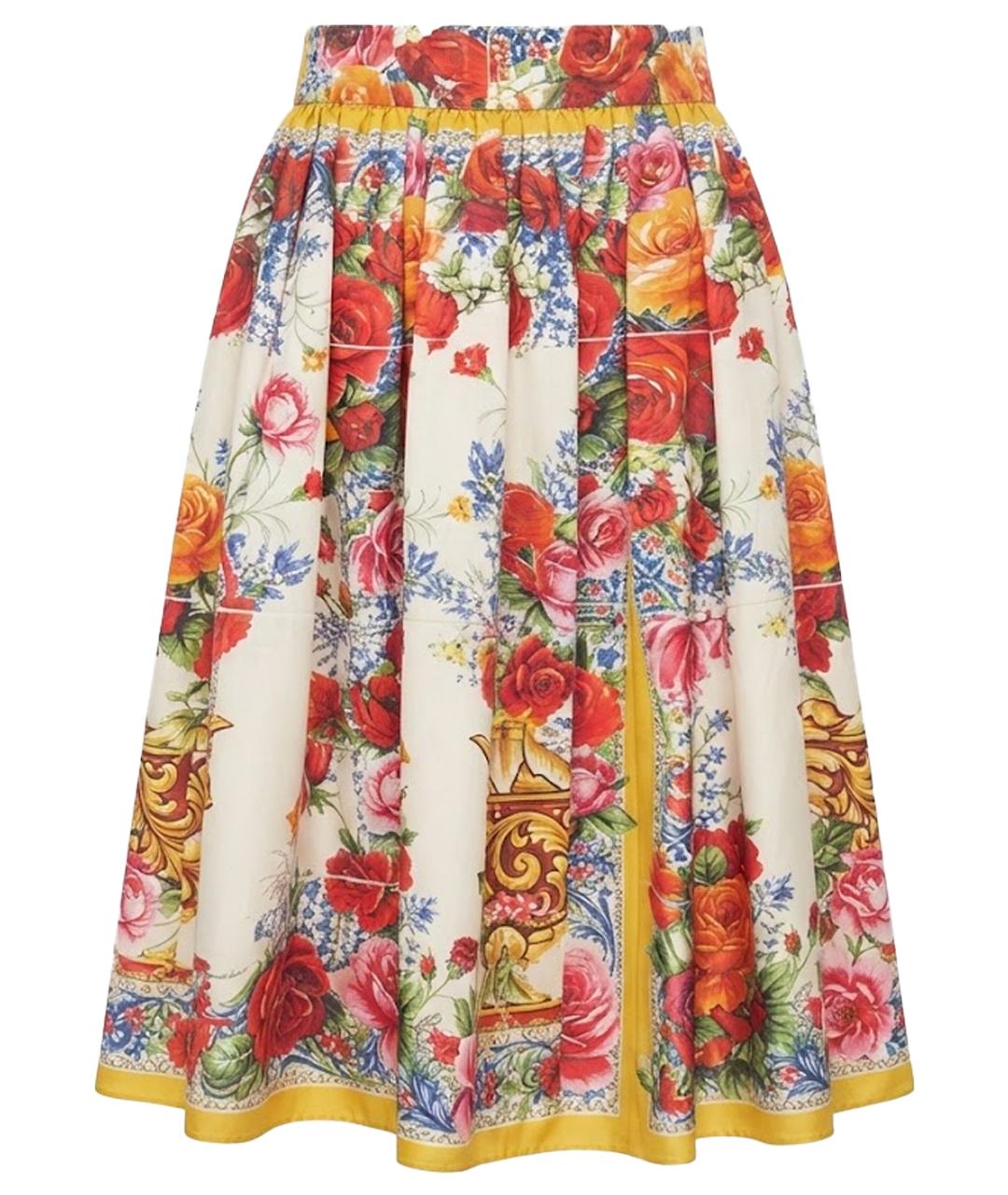 DOLCE&GABBANA Мульти атласная юбка миди, фото 1