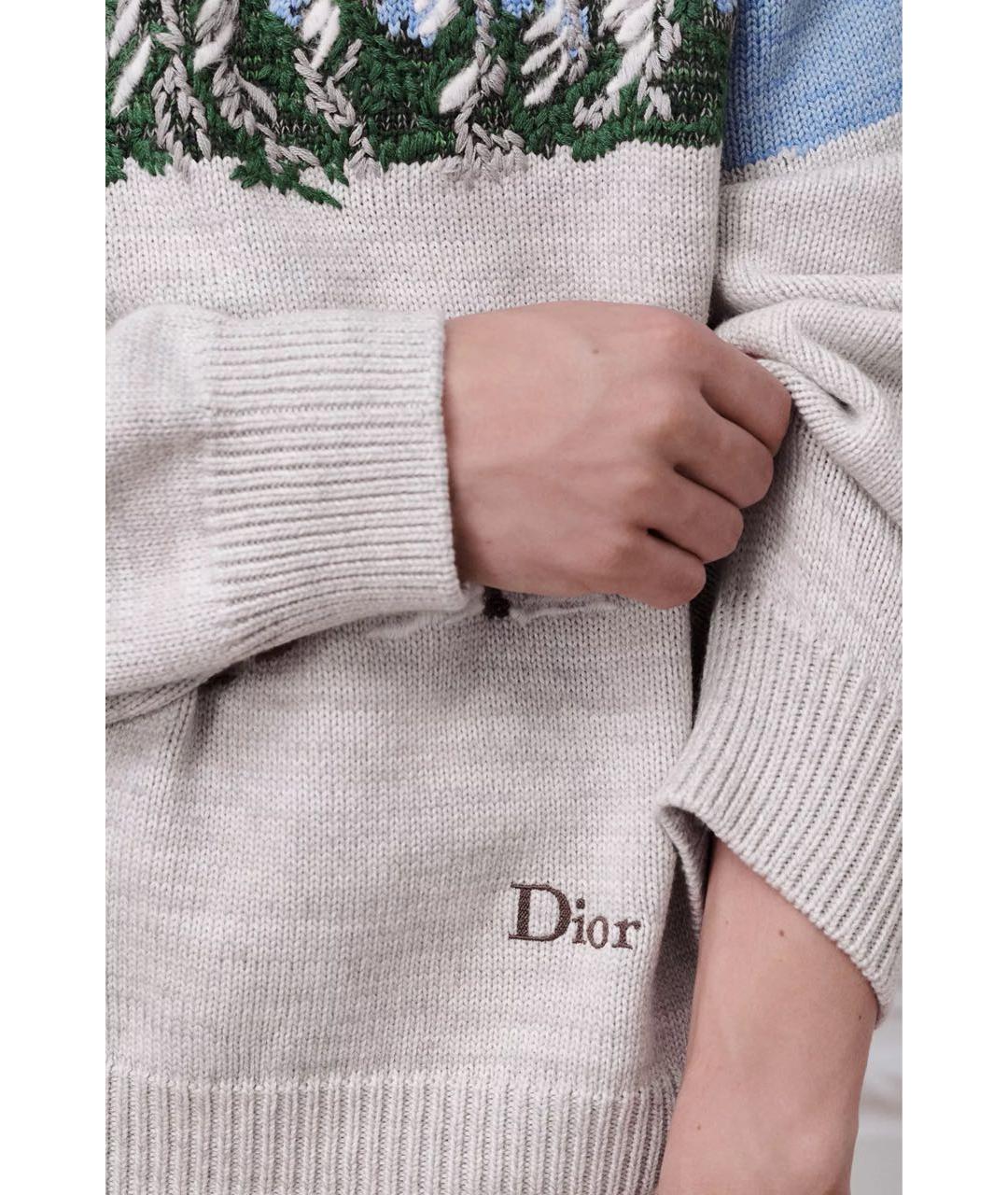 CHRISTIAN DIOR Синий шерстяной джемпер / свитер, фото 5