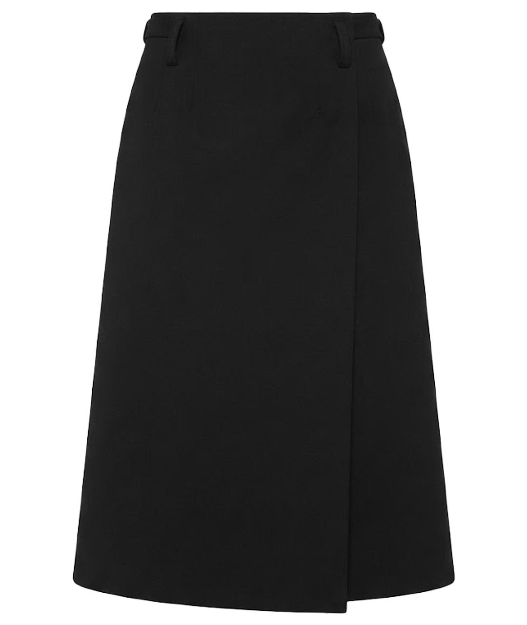 PRADA Черная шерстяная юбка миди, фото 1