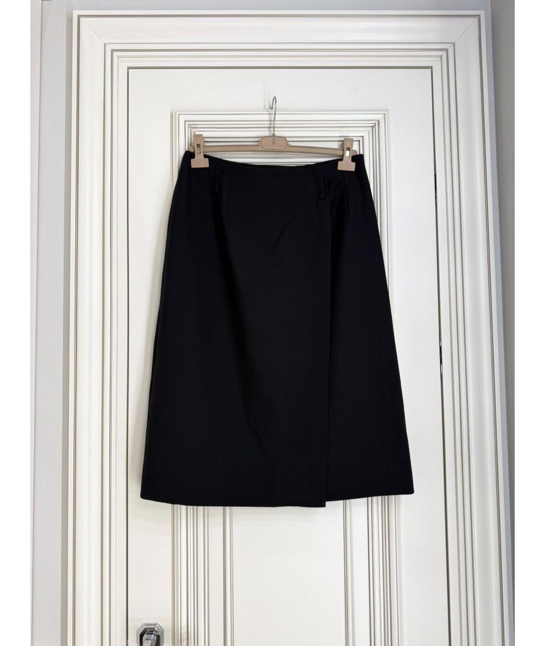 PRADA Черная шерстяная юбка миди, фото 9