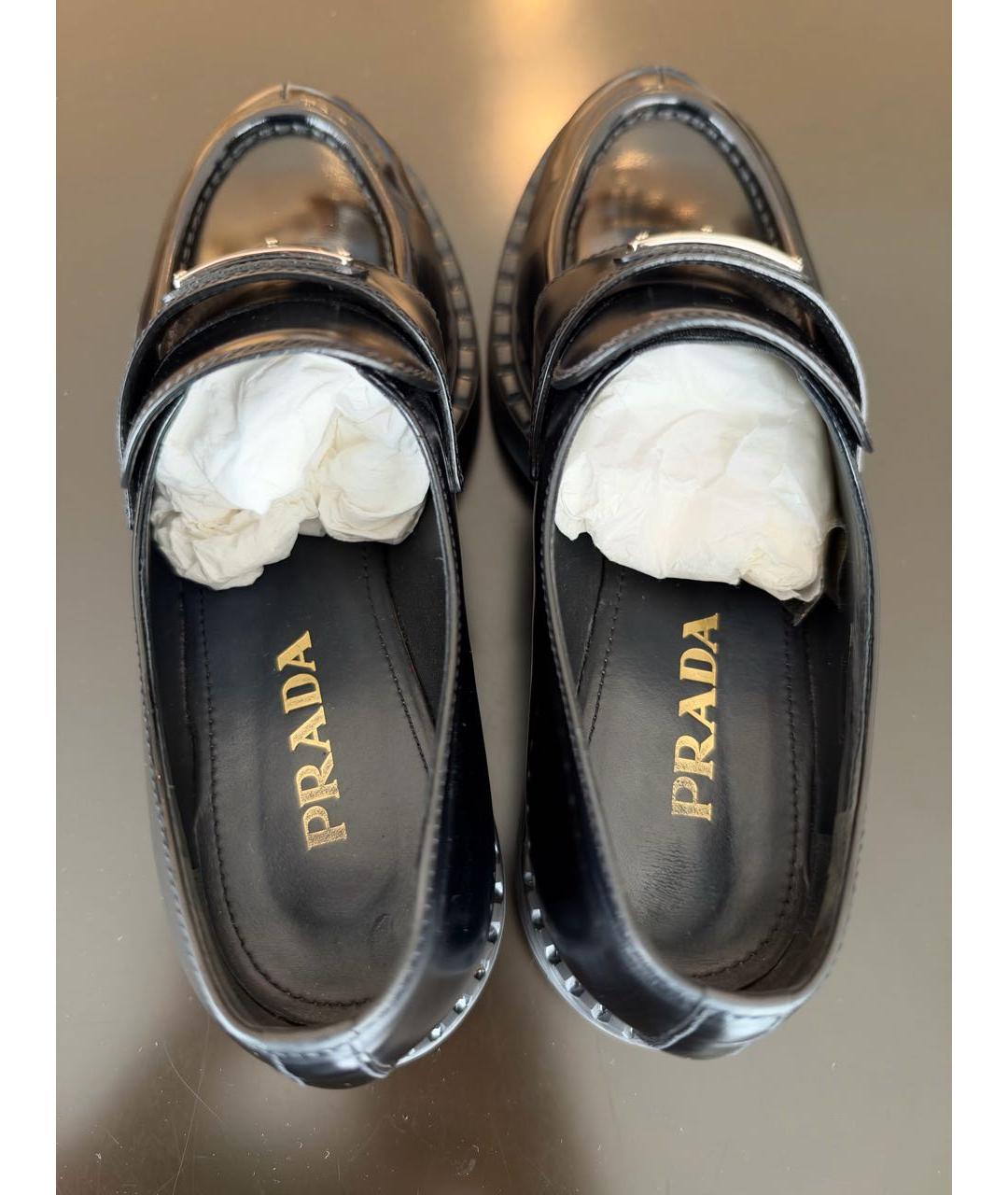 PRADA Черные кожаные лоферы, фото 3