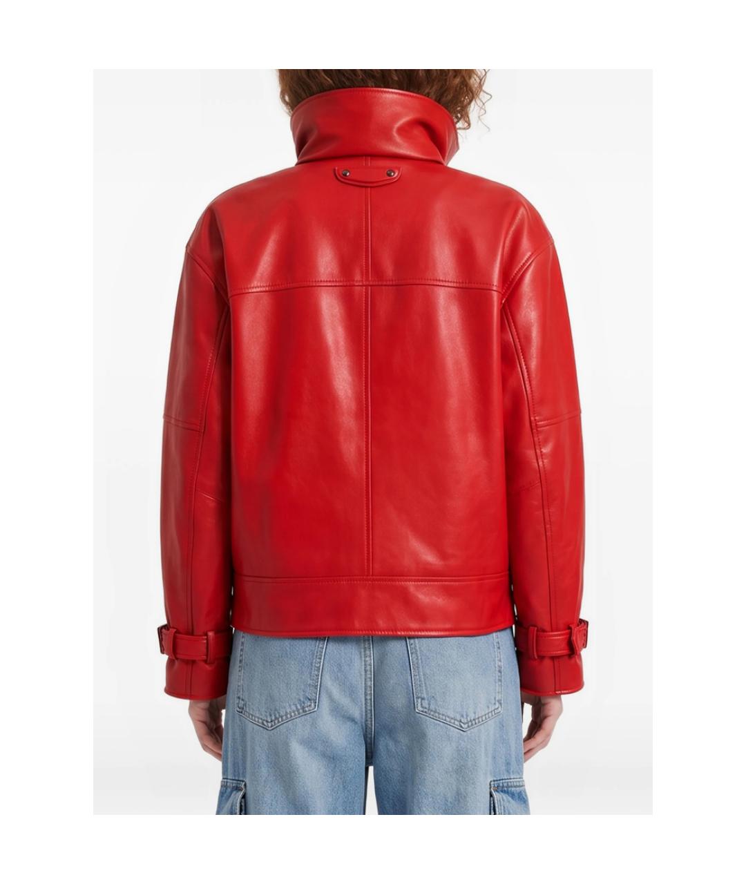 BALENCIAGA Красная кожаная куртка, фото 4