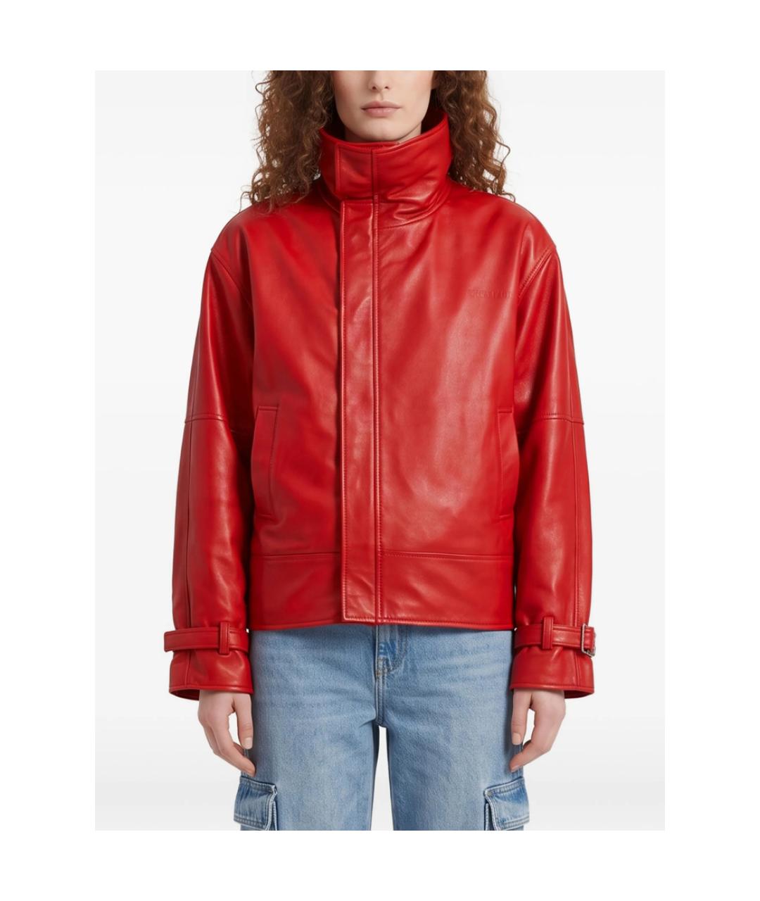 BALENCIAGA Красная кожаная куртка, фото 2