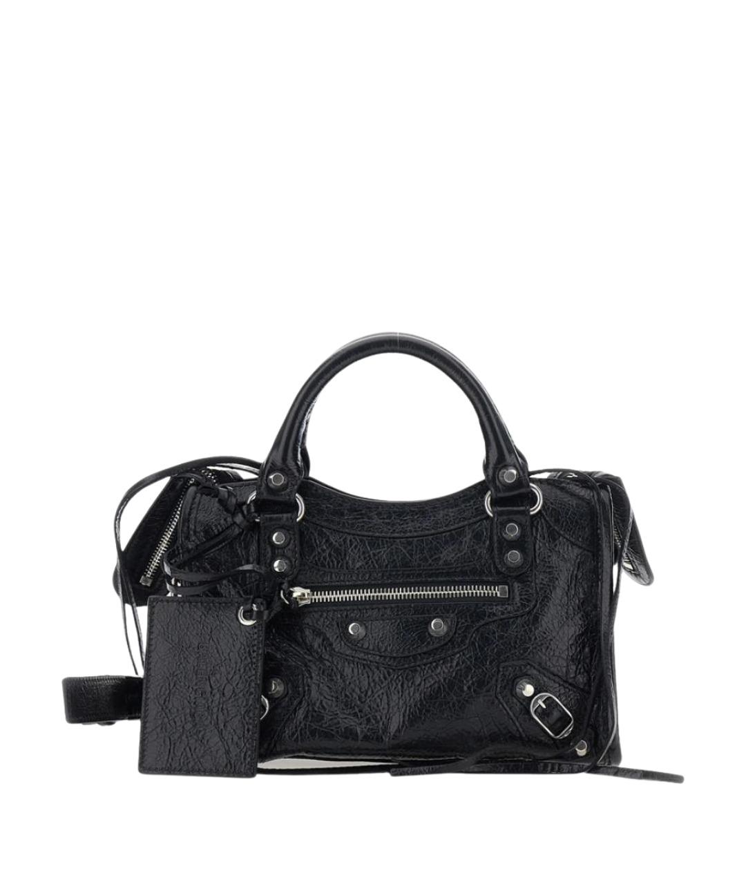 BALENCIAGA Черная кожаная сумка тоут, фото 1