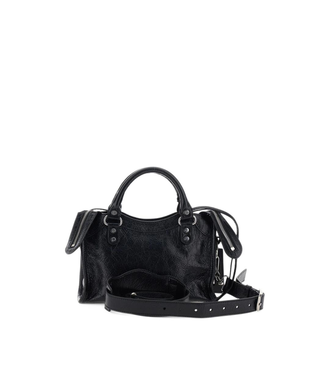 BALENCIAGA Черная кожаная сумка тоут, фото 3
