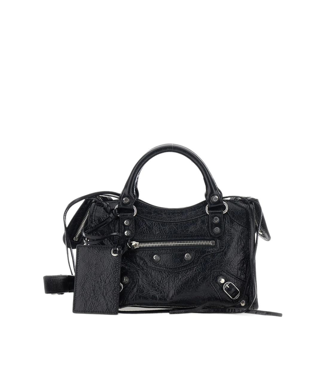 BALENCIAGA Черная кожаная сумка тоут, фото 4
