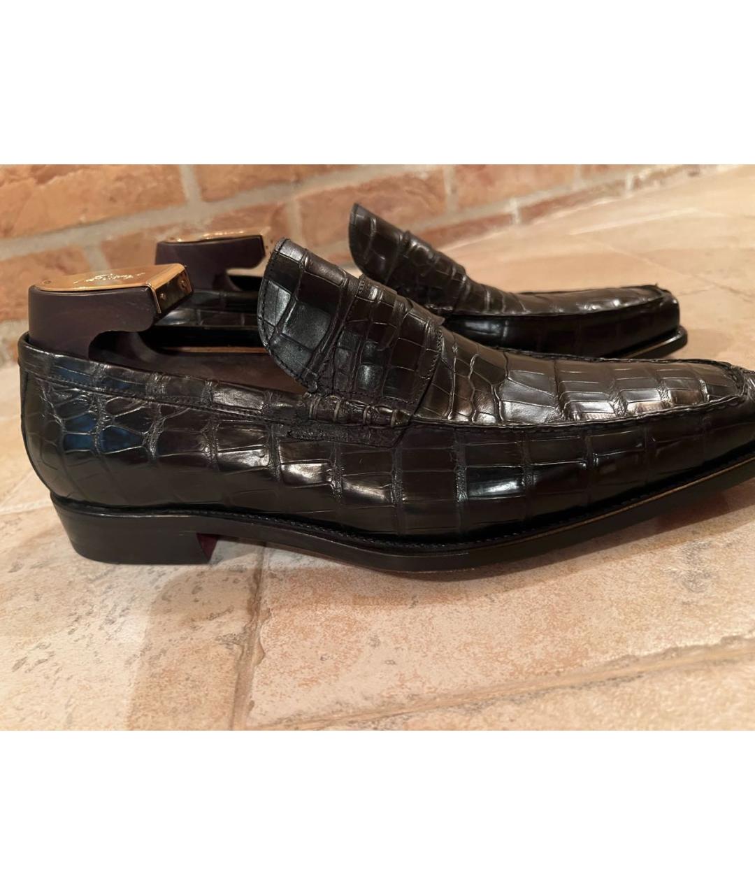 BRIONI Черные туфли из кожи крокодила, фото 2