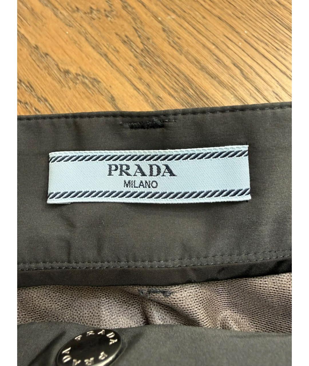 PRADA Черная полиэстеровая юбка миди, фото 2