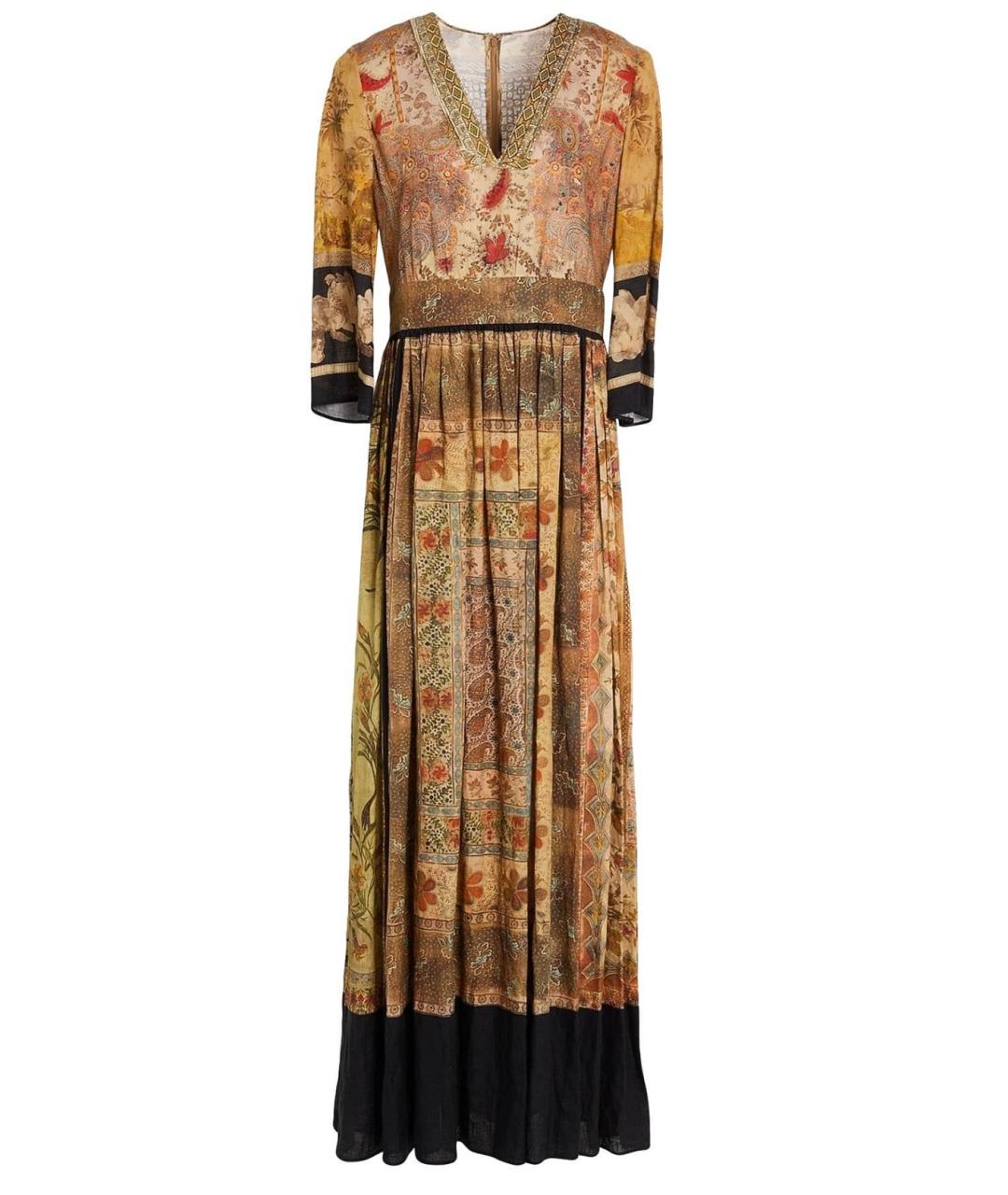 CHRISTIAN DIOR Мульти льняное коктейльное платье, фото 1