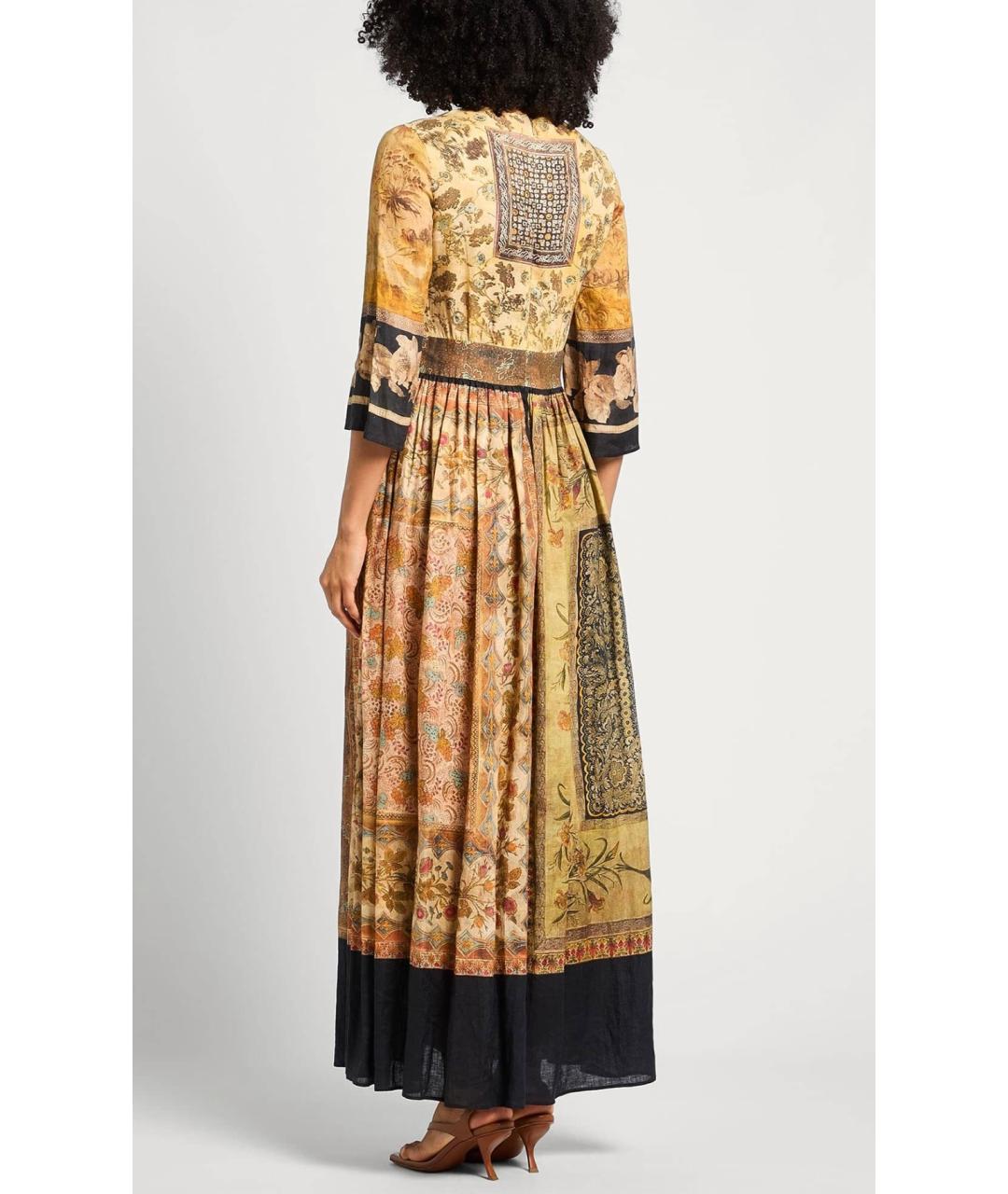 CHRISTIAN DIOR Мульти льняное коктейльное платье, фото 3