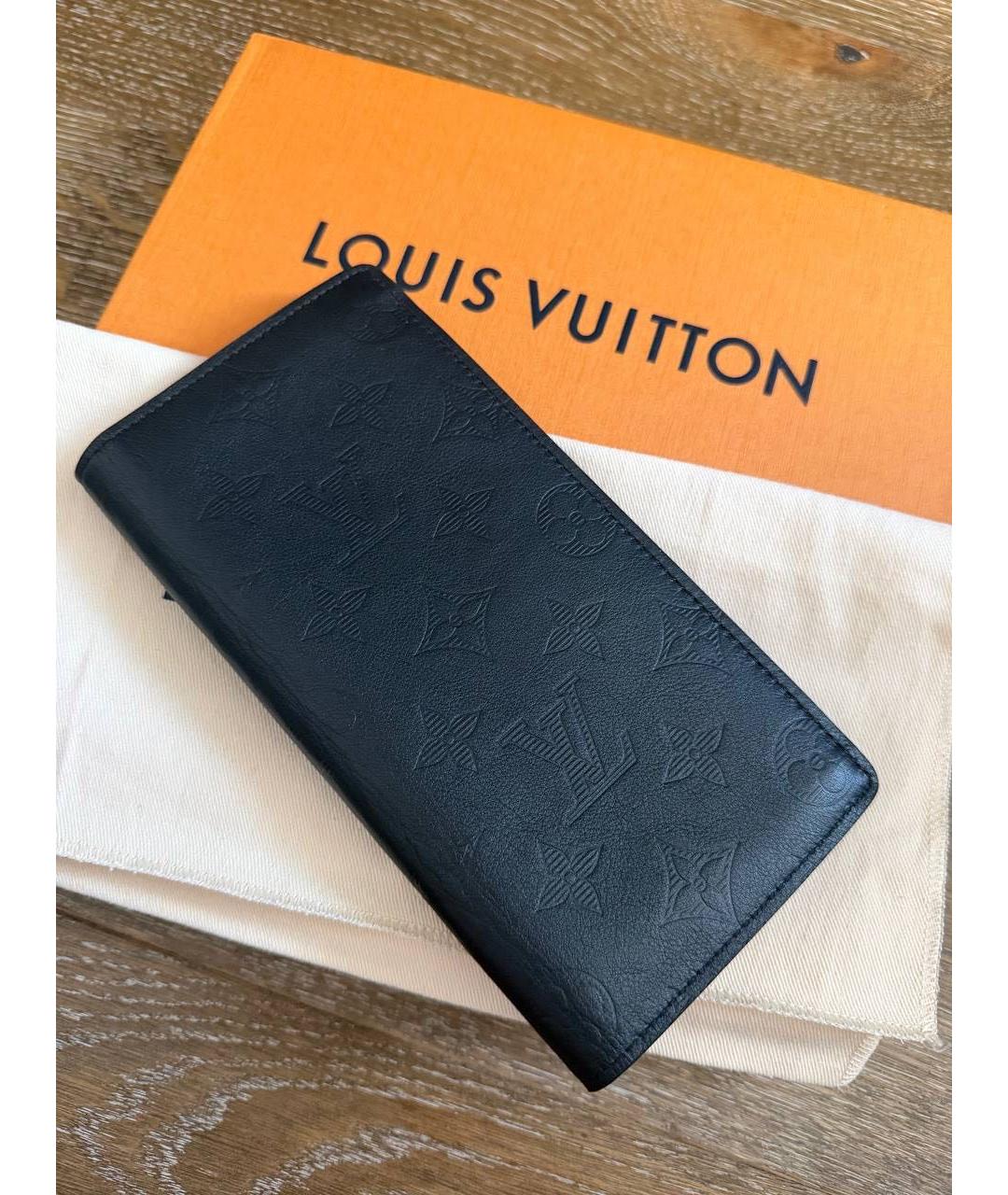 LOUIS VUITTON Черный кожаный кошелек, фото 5
