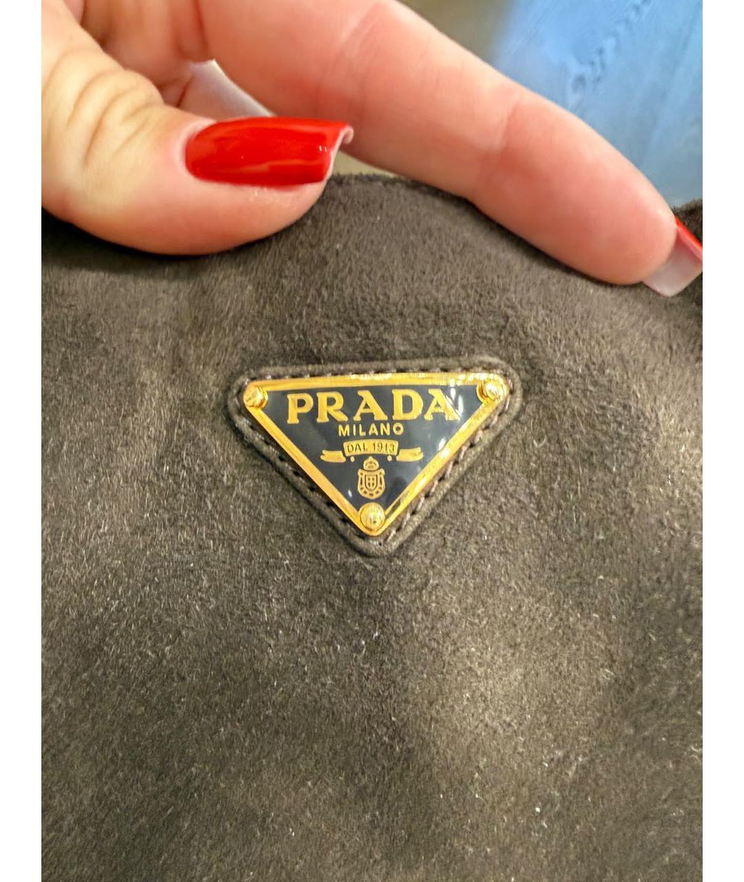 PRADA Коричневые замшевые сапоги, фото 4