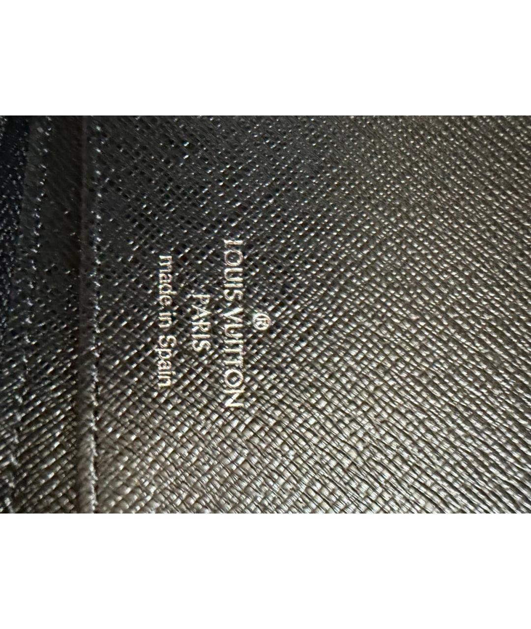 LOUIS VUITTON Серый кожаный кошелек, фото 4
