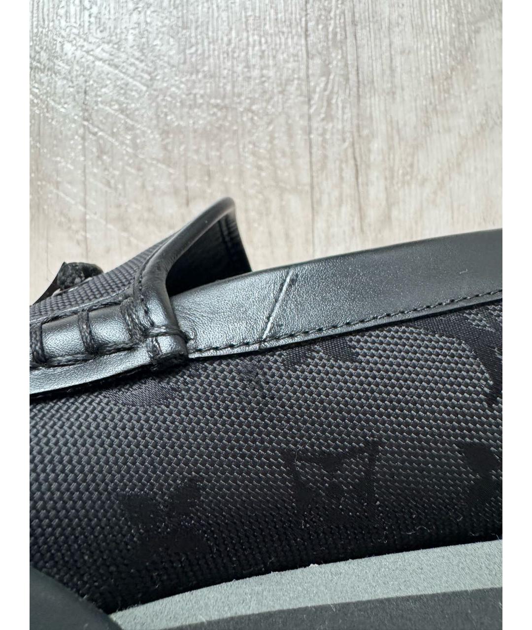 LOUIS VUITTON Черные текстильные мокасины, фото 8