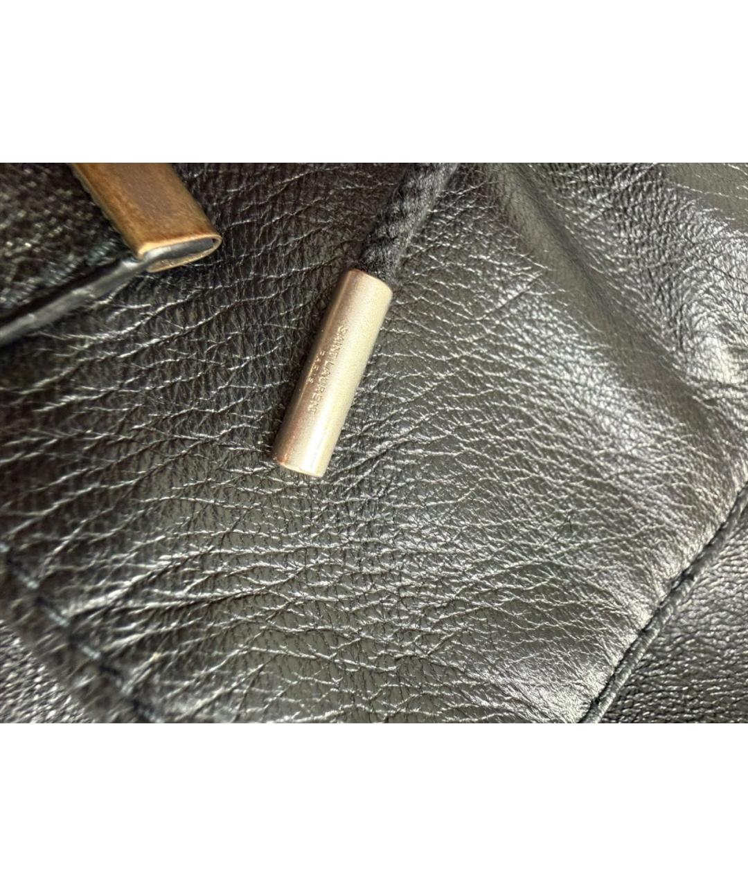 SAINT LAURENT Черная кожаная юбка мини, фото 5
