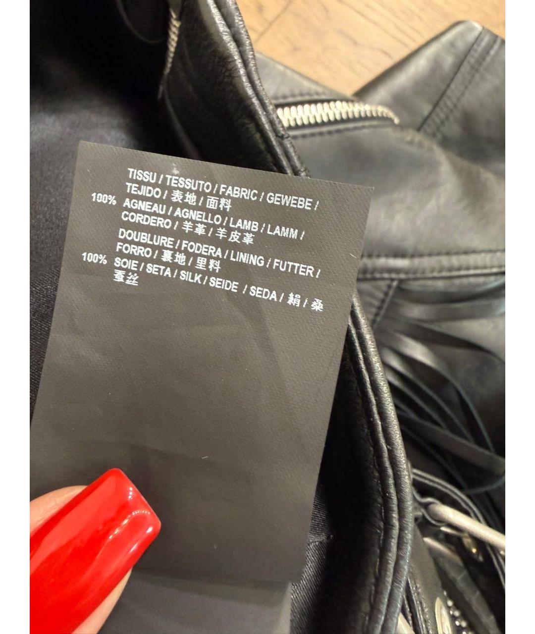 SAINT LAURENT Черная кожаная юбка мини, фото 4