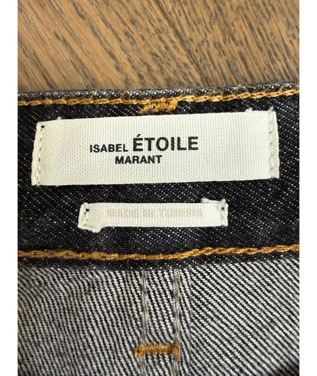 ISABEL MARANT ETOILE Черные хлопковые прямые джинсы, фото 2