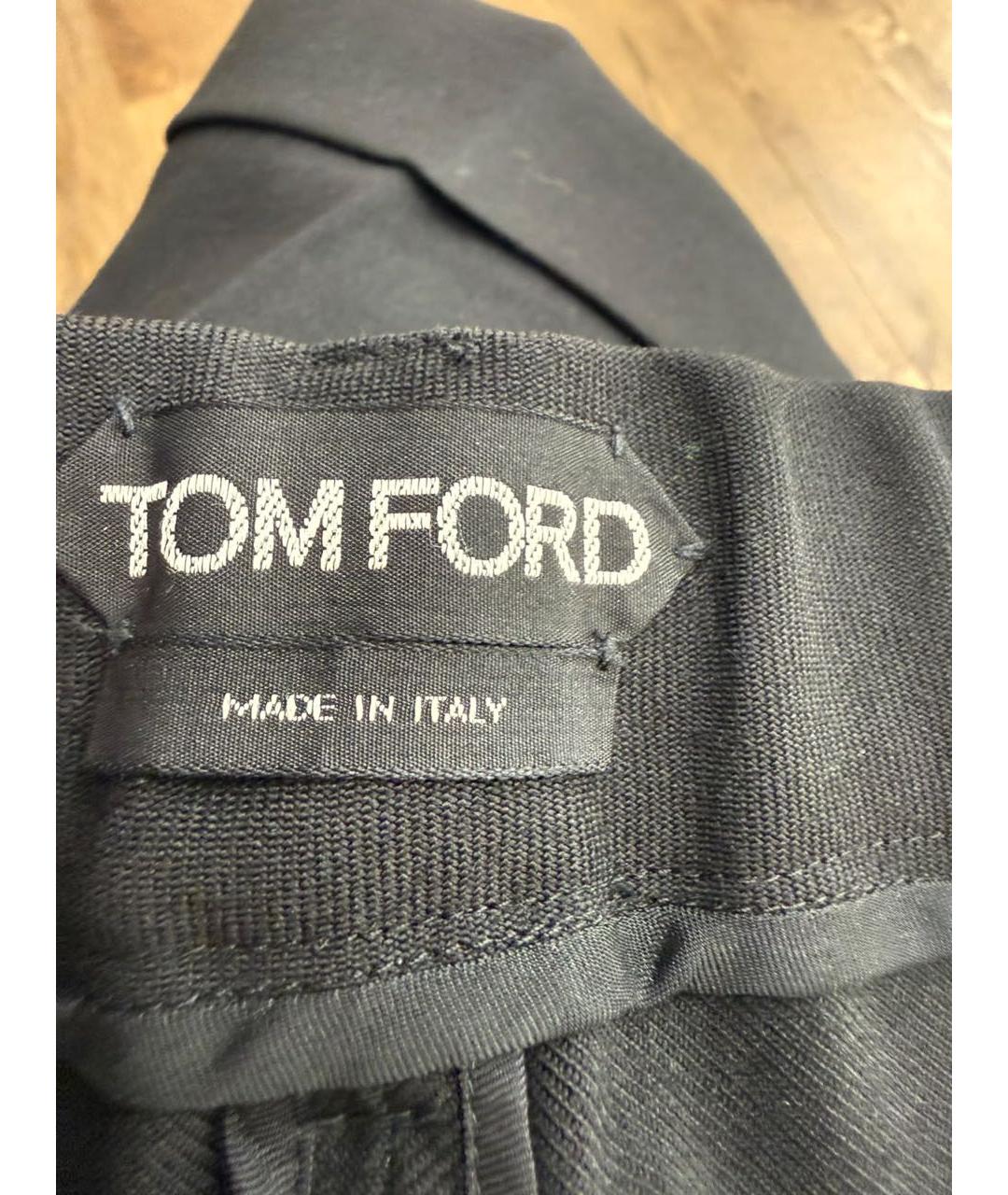TOM FORD Черные шерстяные прямые брюки, фото 2