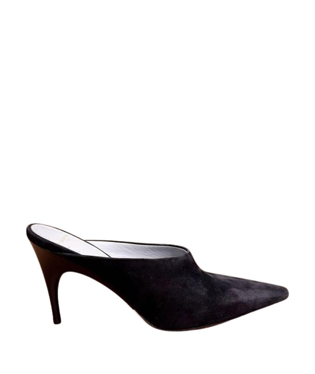 BALENCIAGA Черные замшевые мюли, фото 1