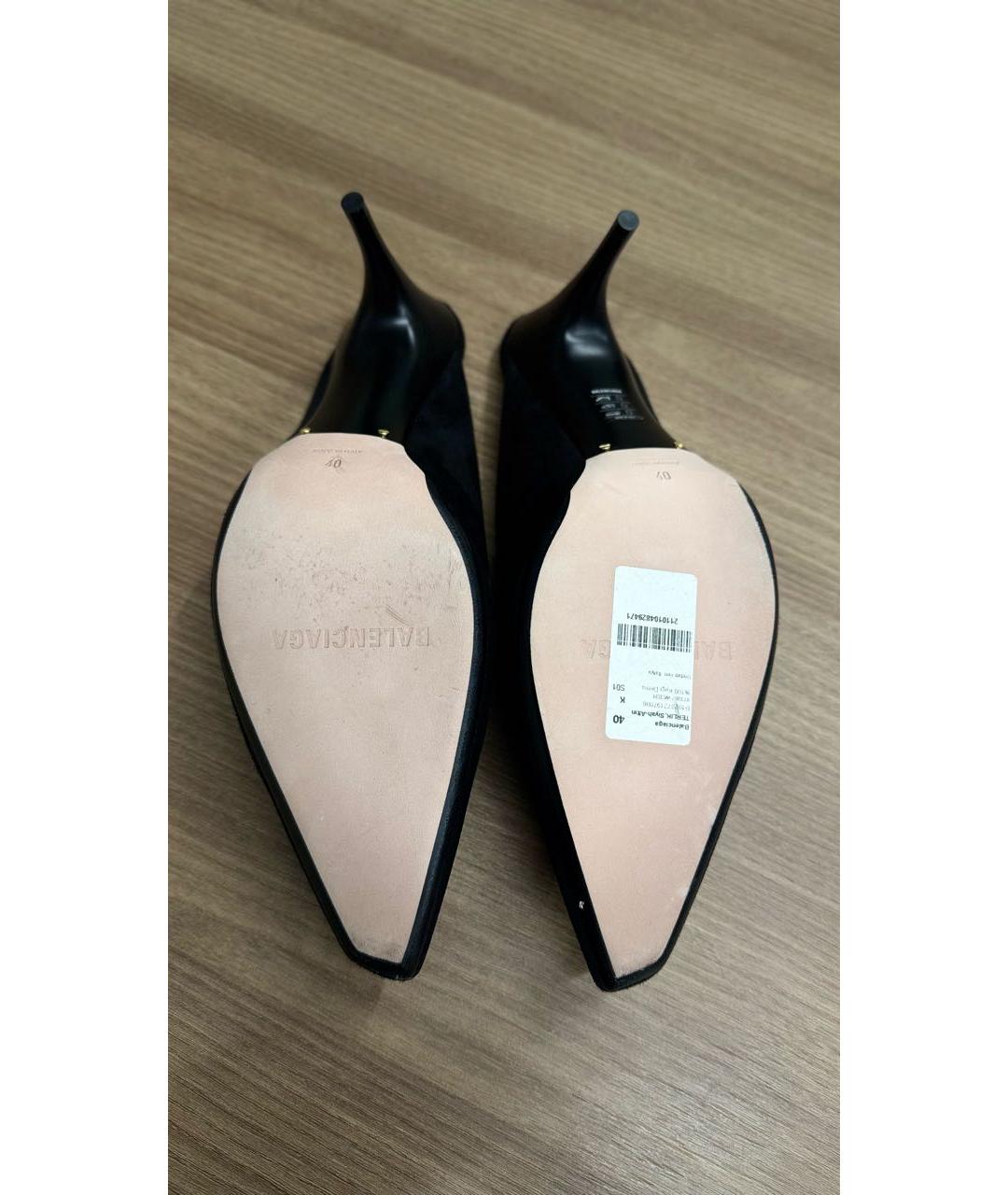 BALENCIAGA Черные замшевые мюли, фото 4