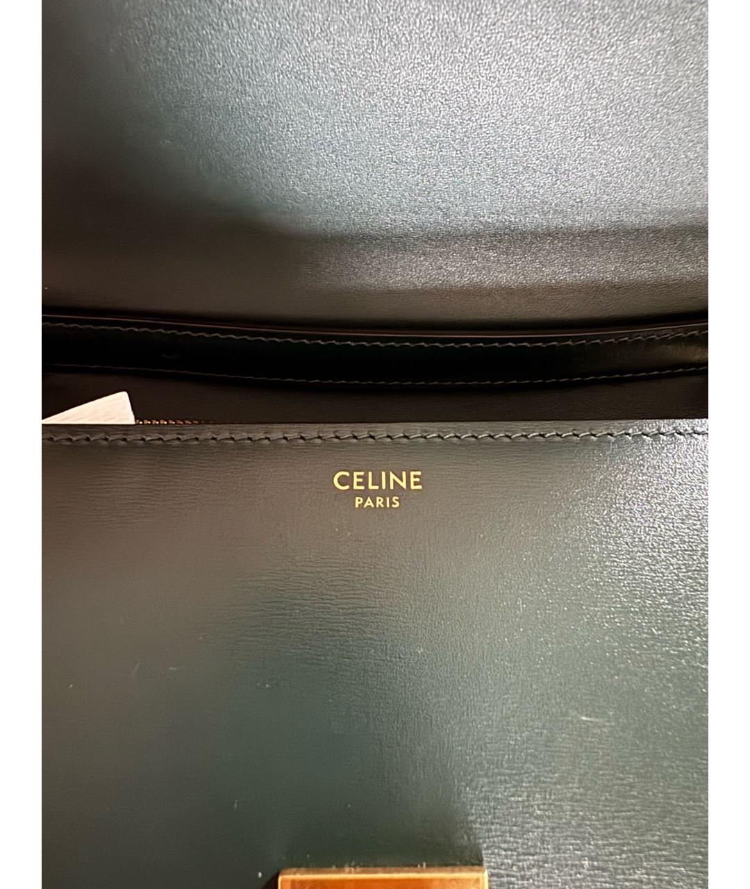 CELINE Зеленая кожаная сумка через плечо, фото 7