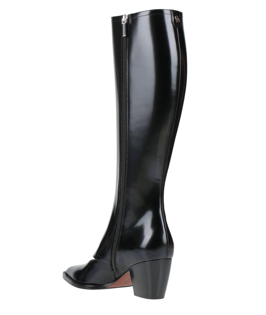 CHRISTIAN DIOR Черные кожаные сапоги, фото 4