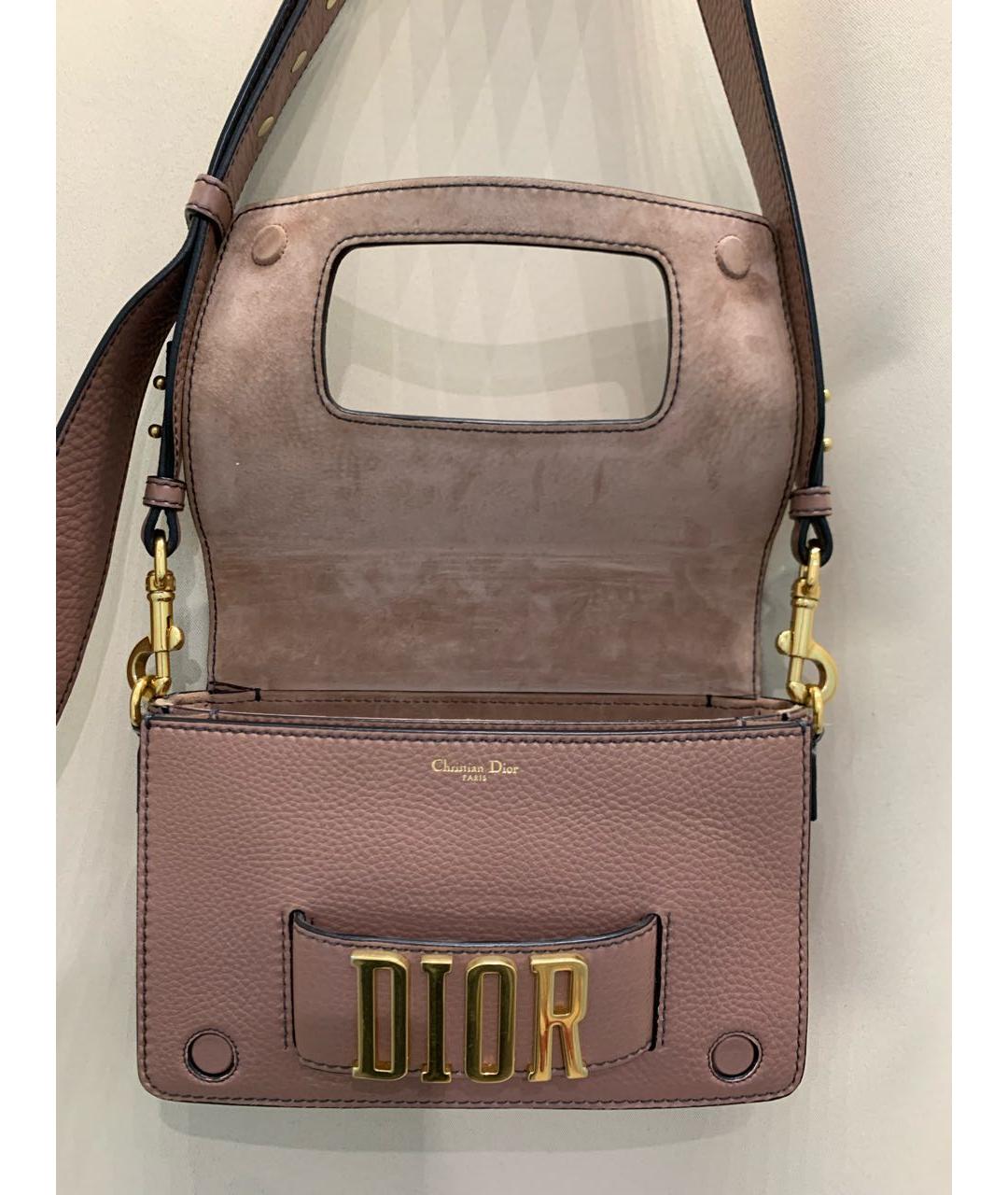 CHRISTIAN DIOR Коричневая кожаная сумка через плечо, фото 5