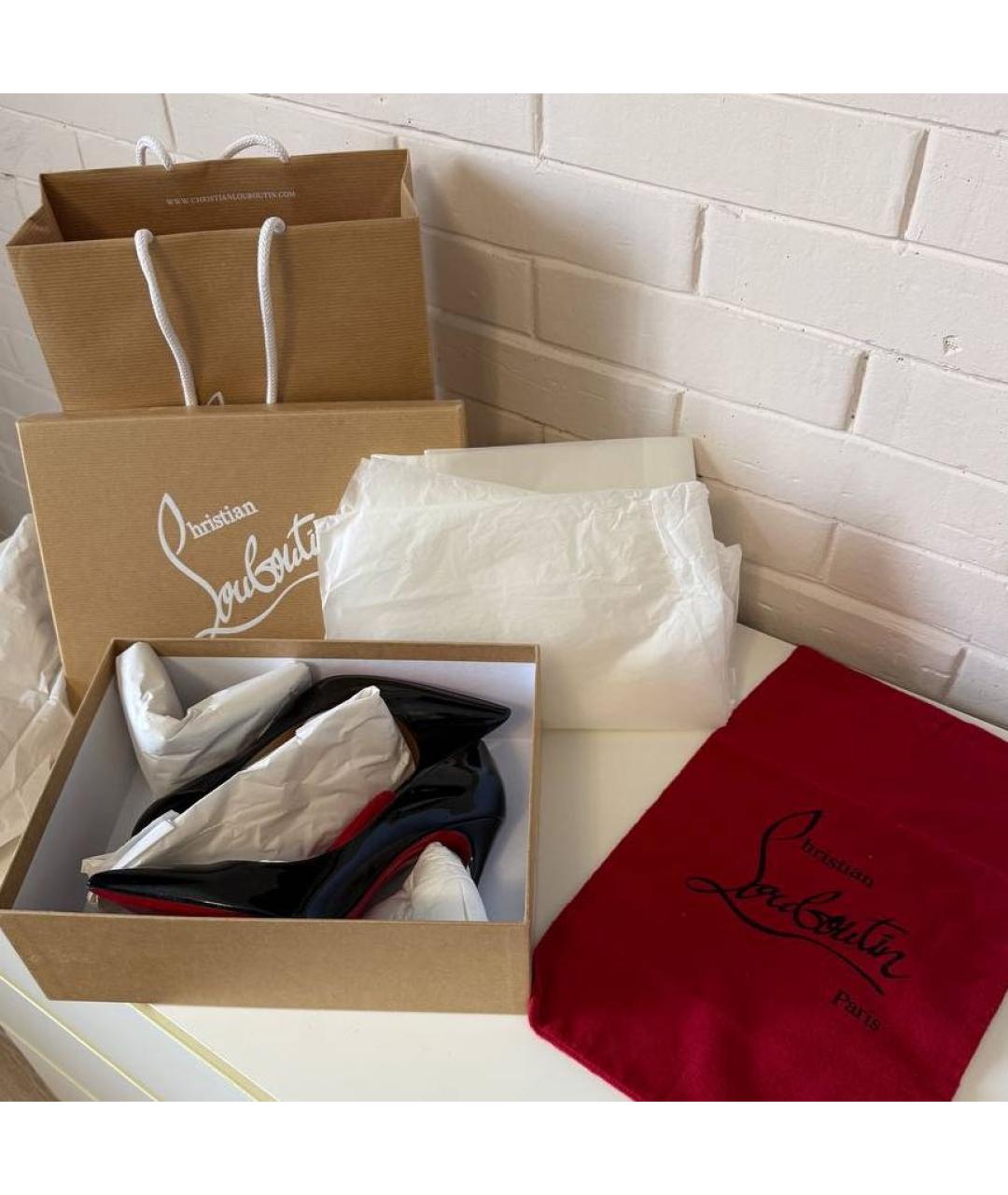 CHRISTIAN LOUBOUTIN Черные кожаные туфли, фото 7