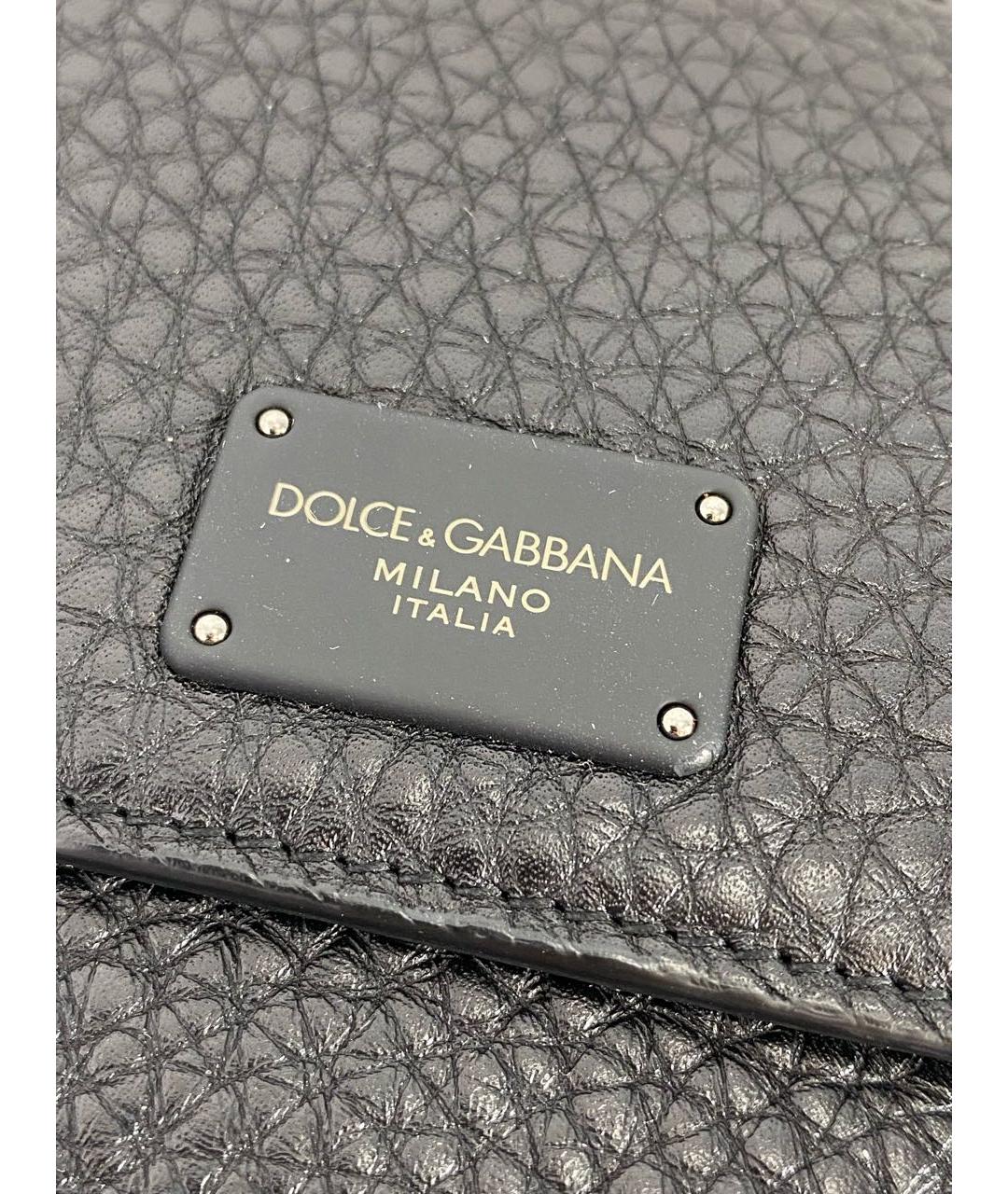 DOLCE&GABBANA Черный кожаный кошелек, фото 5