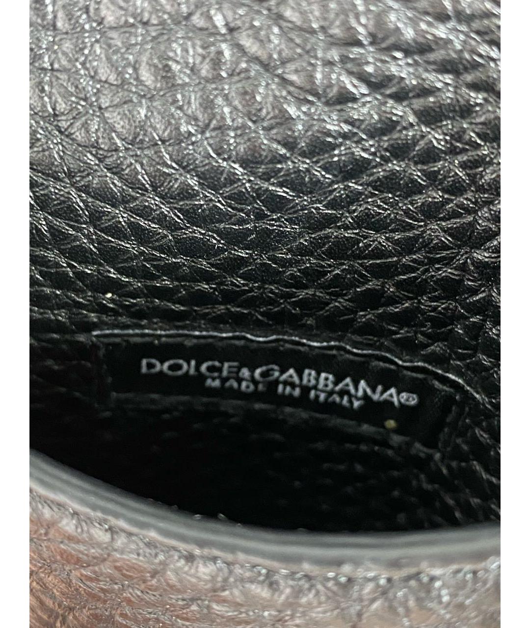 DOLCE&GABBANA Черный кожаный кошелек, фото 4