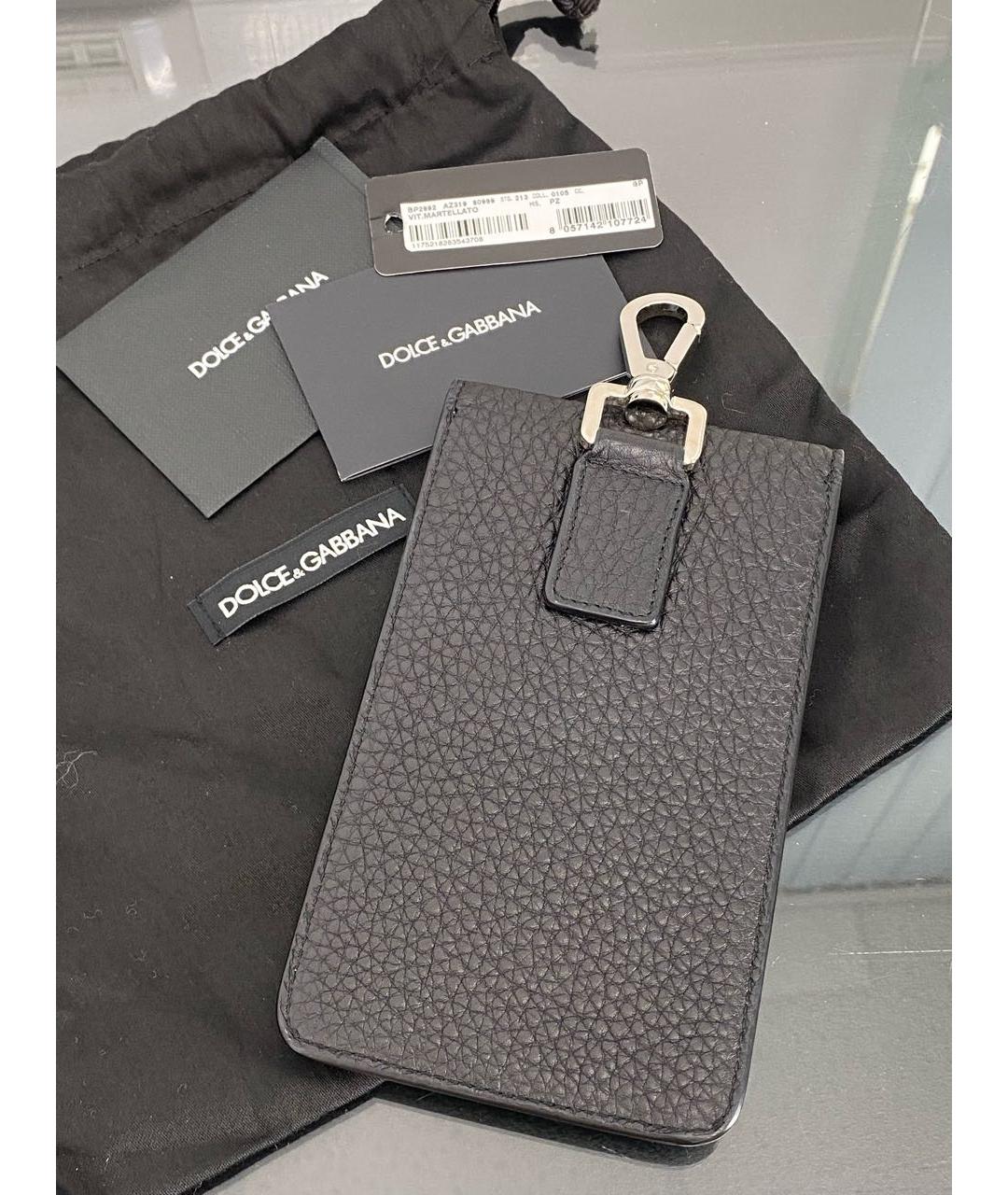 DOLCE&GABBANA Черный кожаный кошелек, фото 2