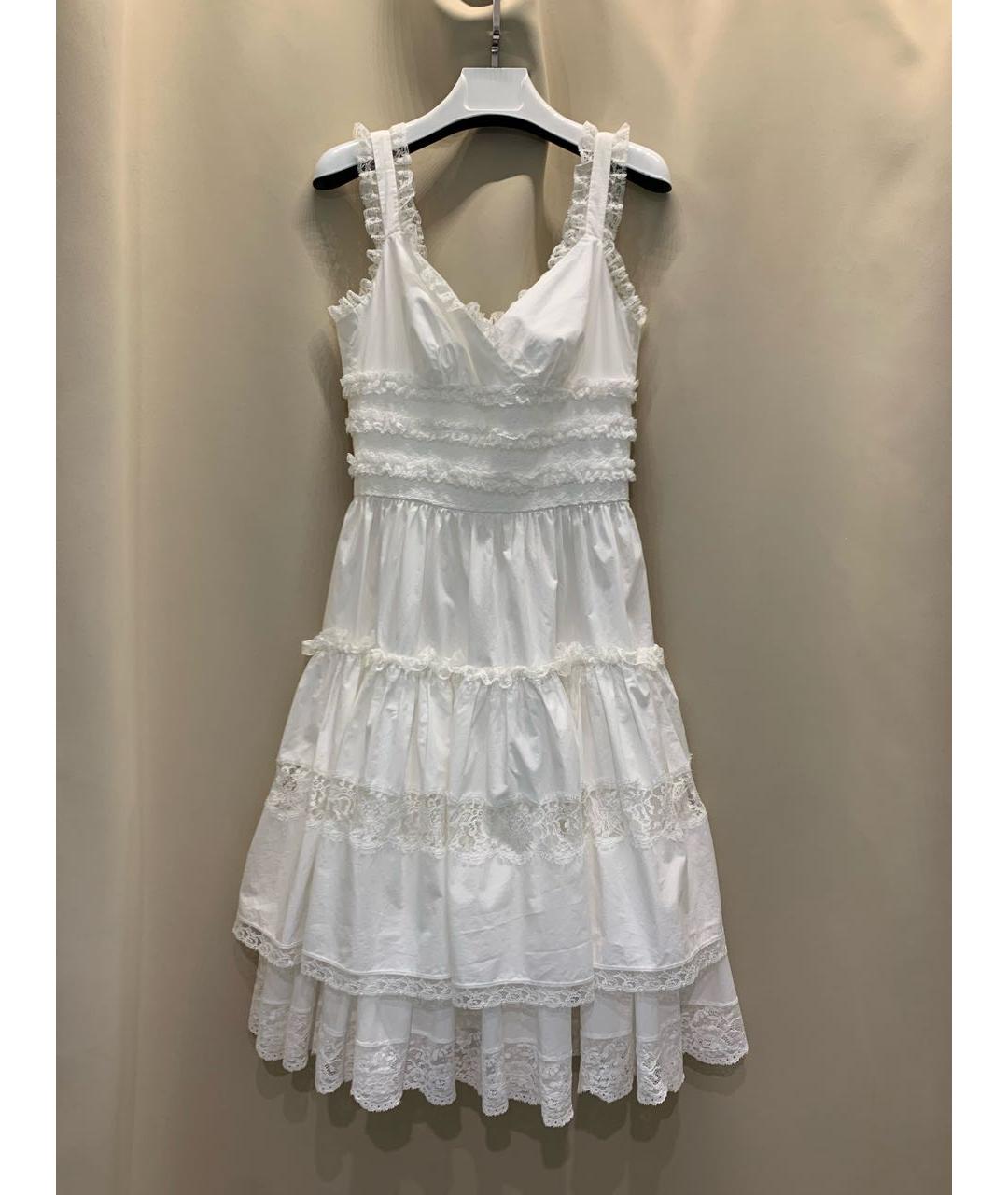 DOLCE&GABBANA Белый хлопковый сарафан, фото 2